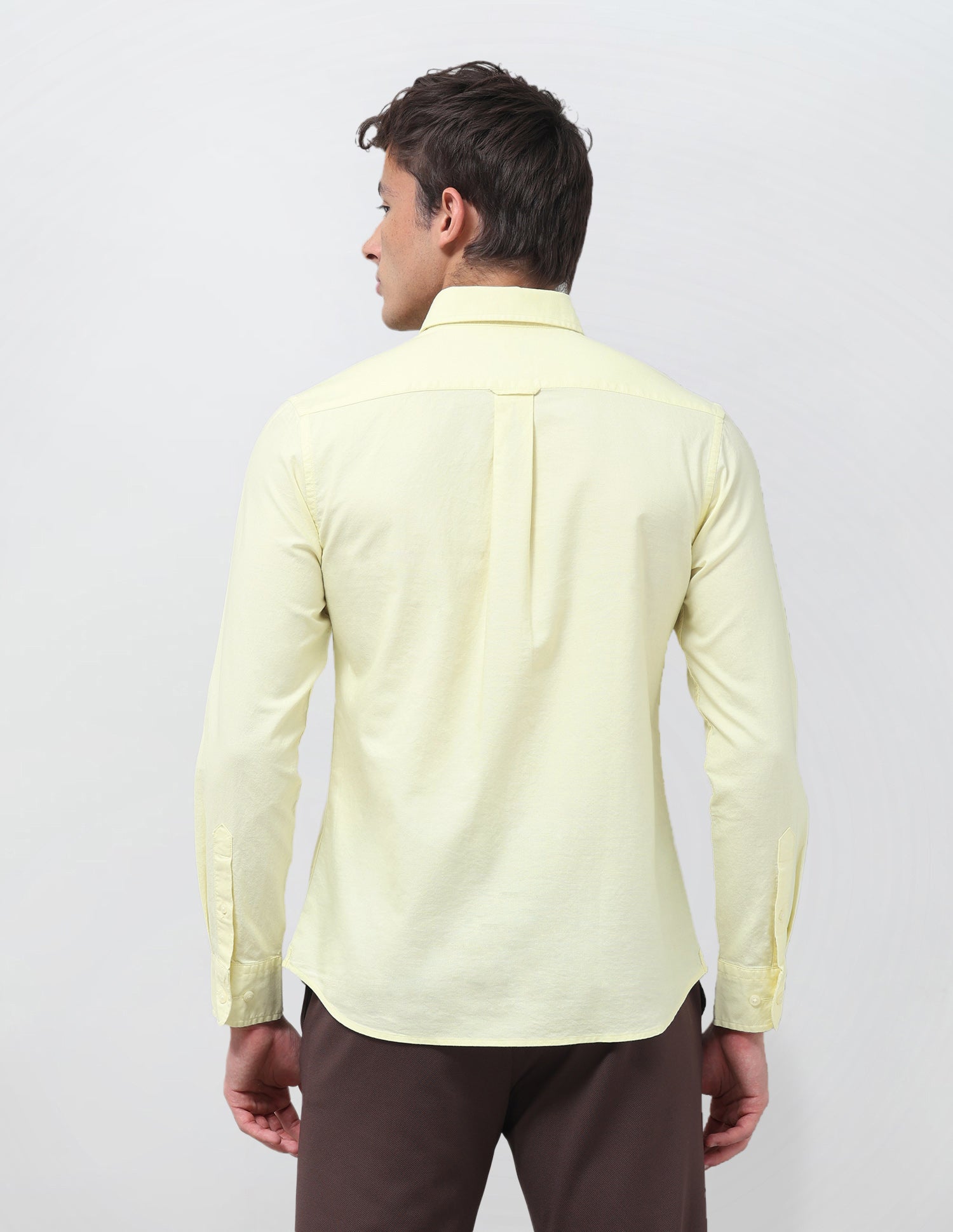 Tailored Fit Oxford Button Down Shirt Light Yellow - U.S. Polo Assn. India | Large