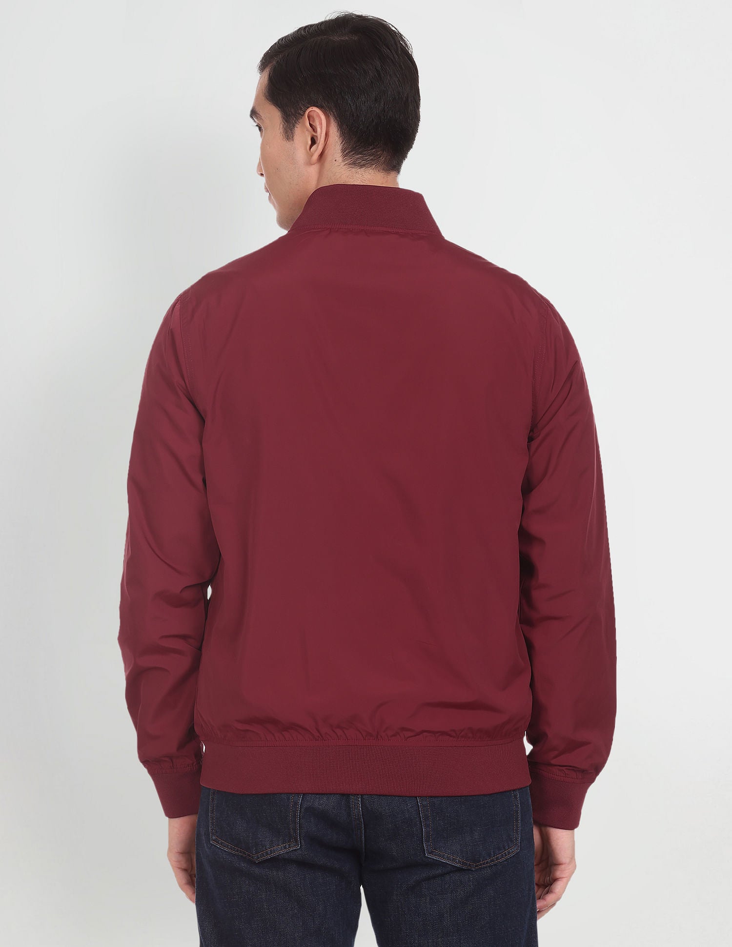 Solid Polyester Bomber Jacket Maroon - U.S. POLO ASSN. | Large