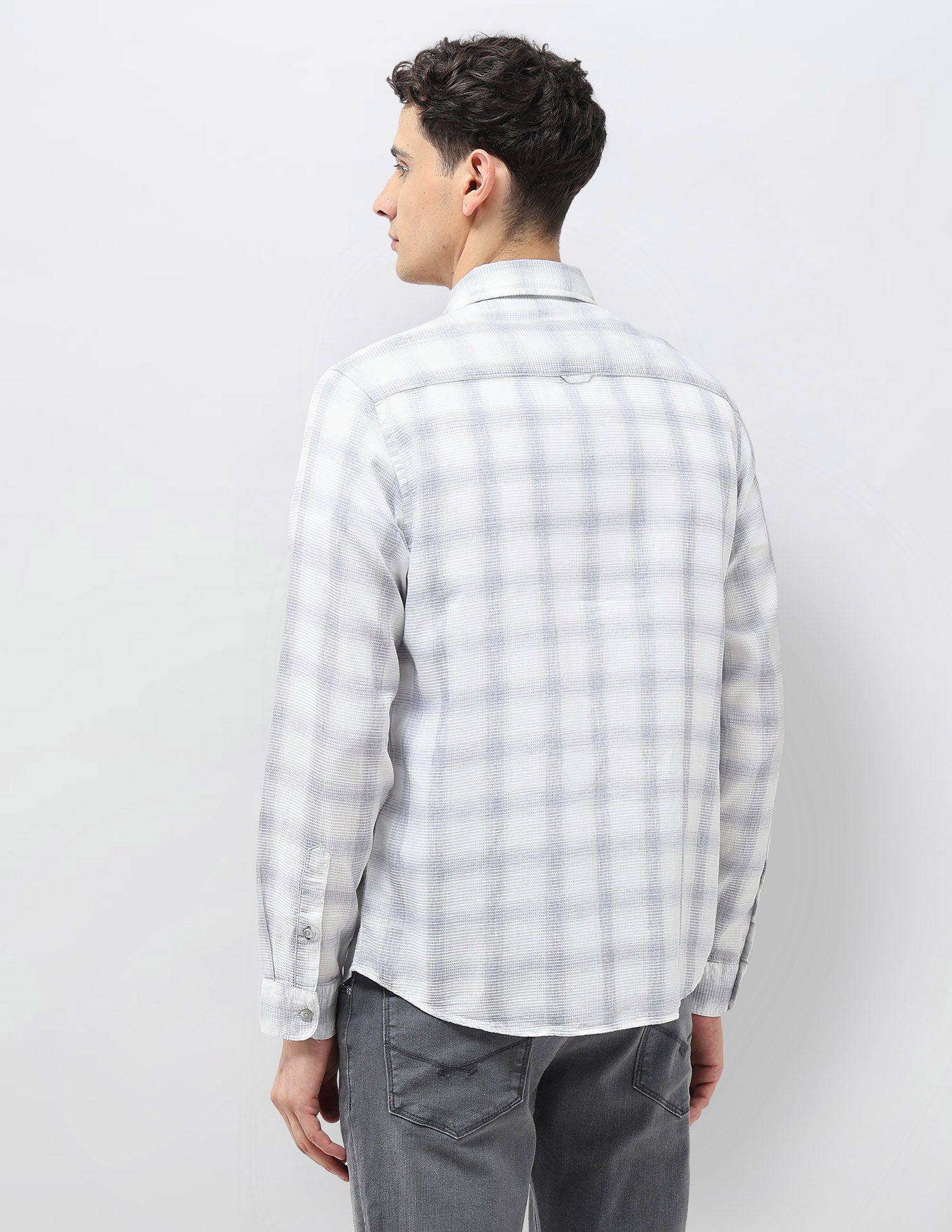 Tartan Checked Monochrome Shirt Grey - U.S. POLO ASSN. | Large