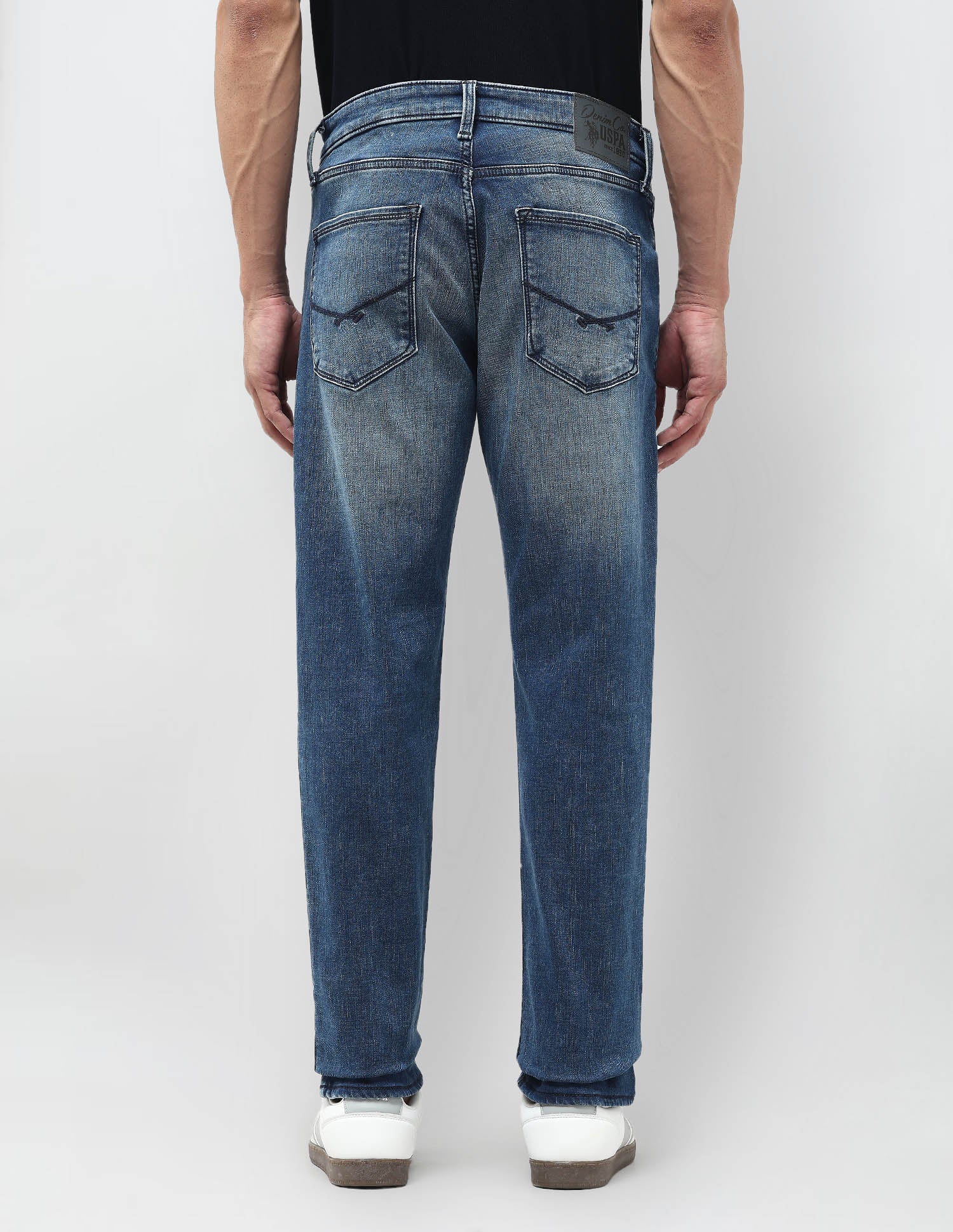 Harold Slim Straight Fit Blue Jeans Mid Wash - U.S. POLO ASSN. | Large