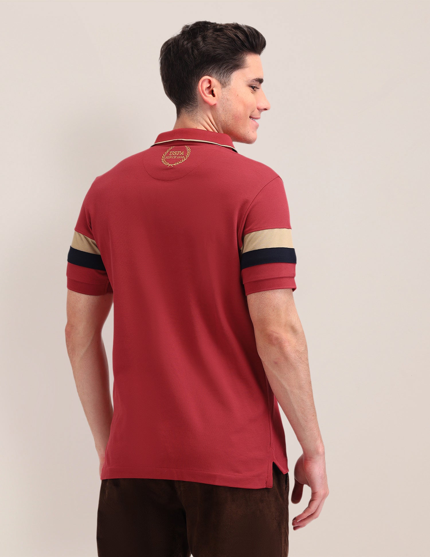Solid Pattern Cotton Polo Shirt Rust - U.S. POLO ASSN. | Large