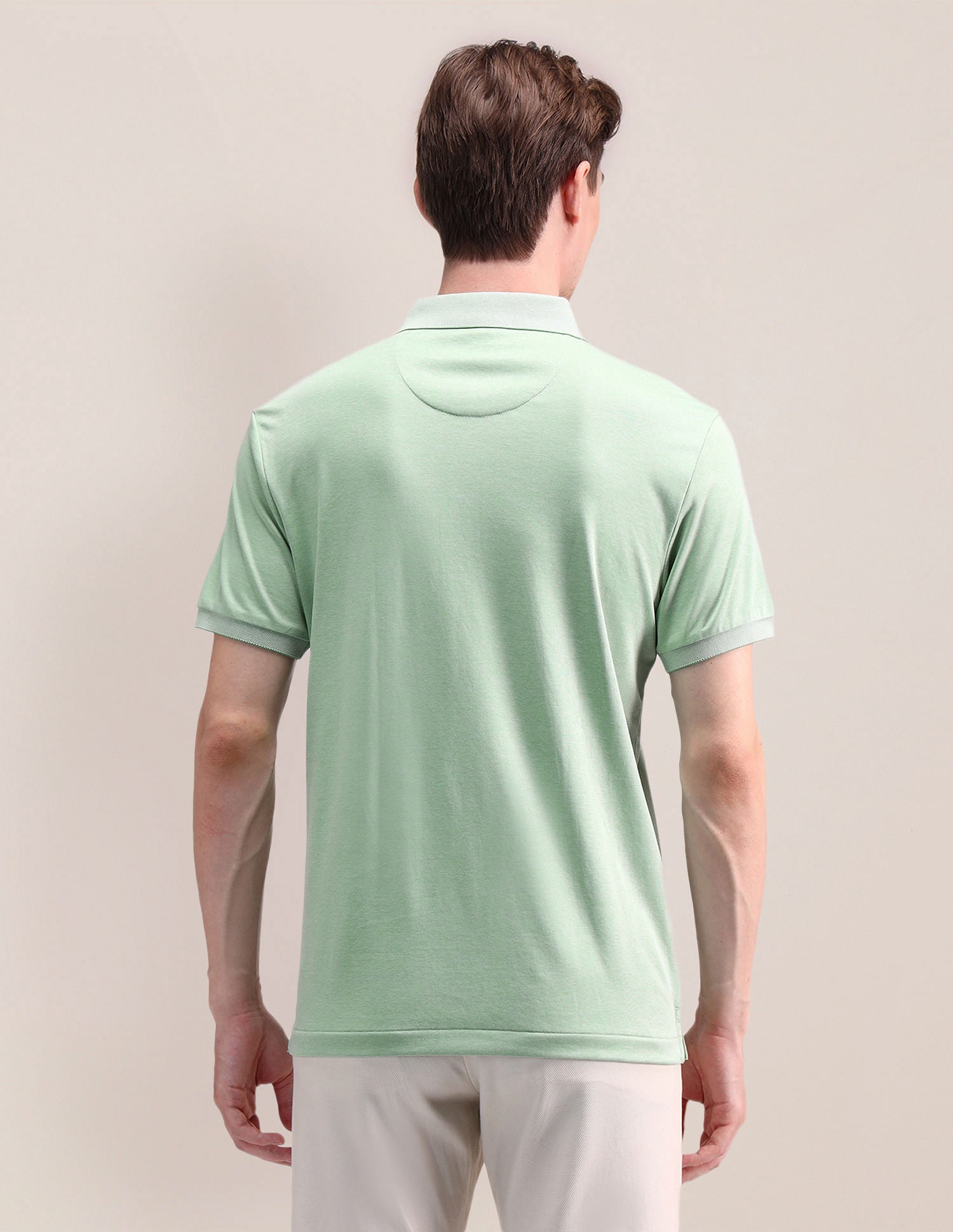 Slim Fit Solid Polo Shirt Light Green - U.S. Polo Assn. India | Large