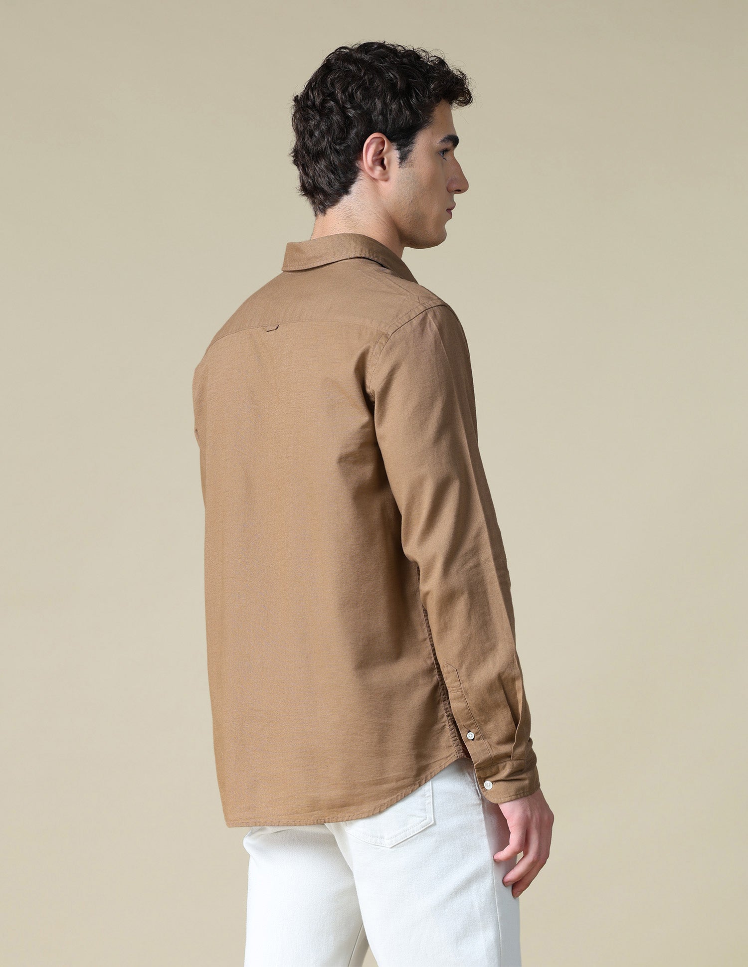 Solid Regular Fit Shirt Brown - U.S. Polo Assn. India | Large