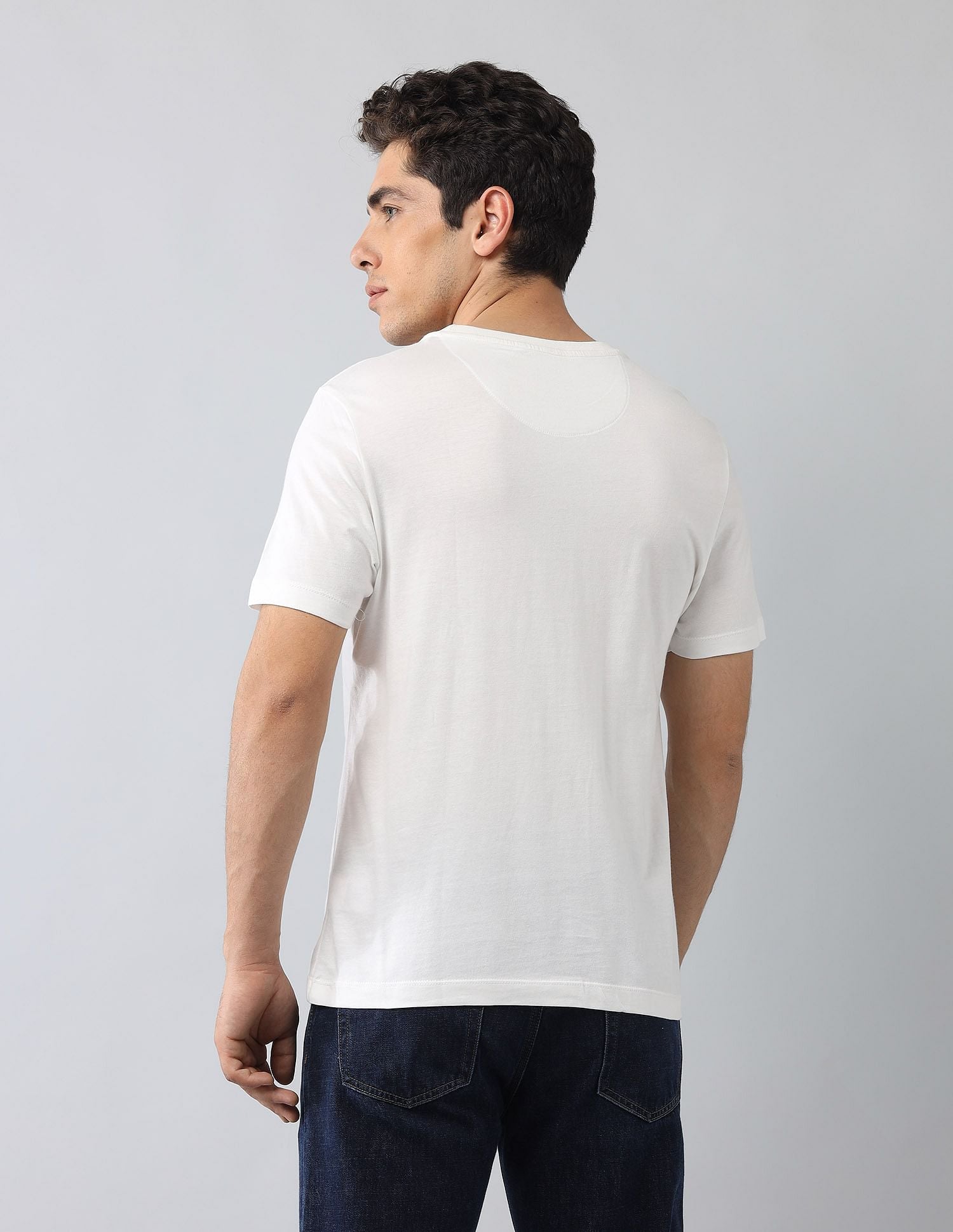 Muscle Fit Brand Printed T-Shirt Ivory - U.S. Polo Assn. India | Large