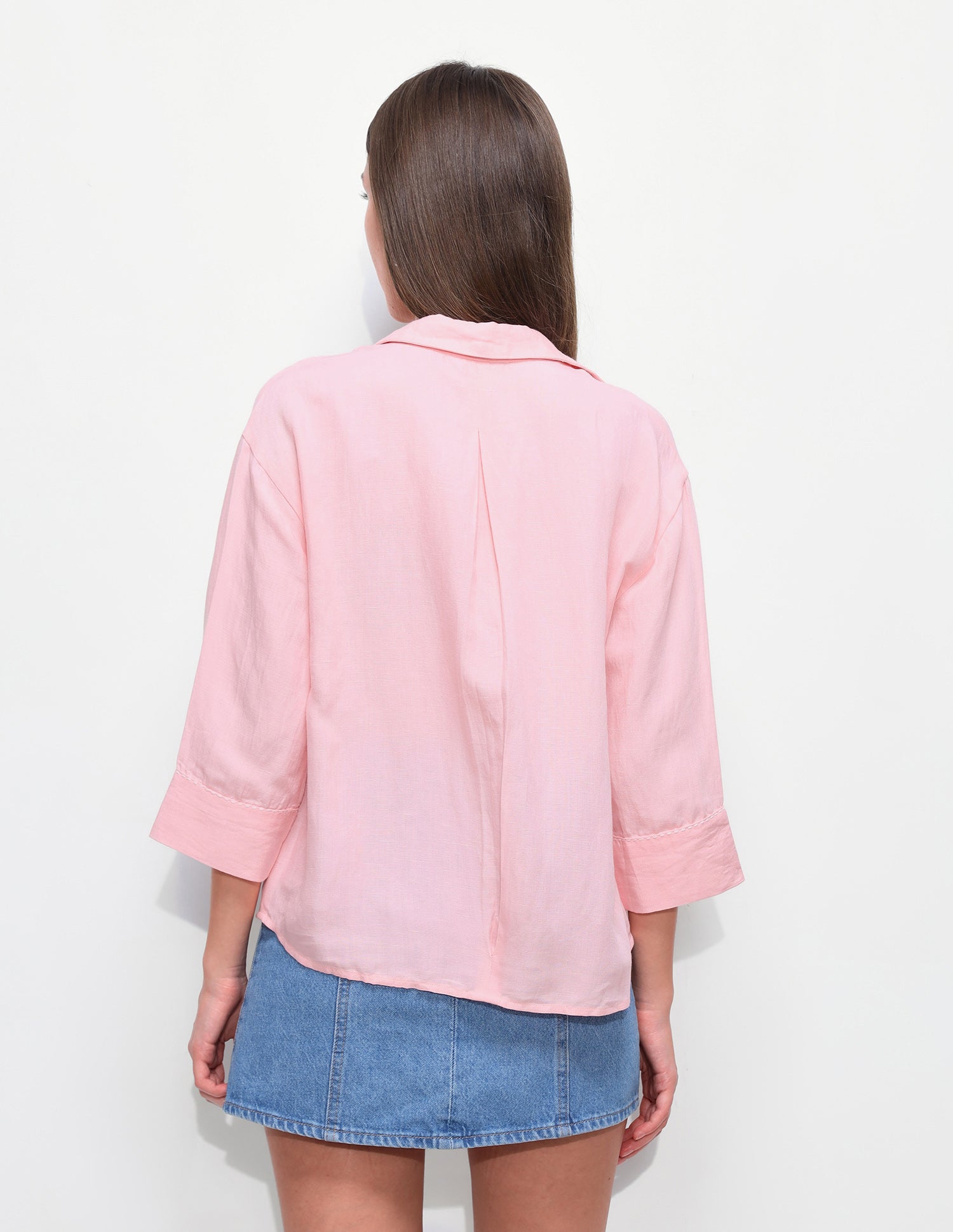 Solid Relaxed Fit Drop Shoulder Shirt Pink - U.S. Polo Assn. India | Large
