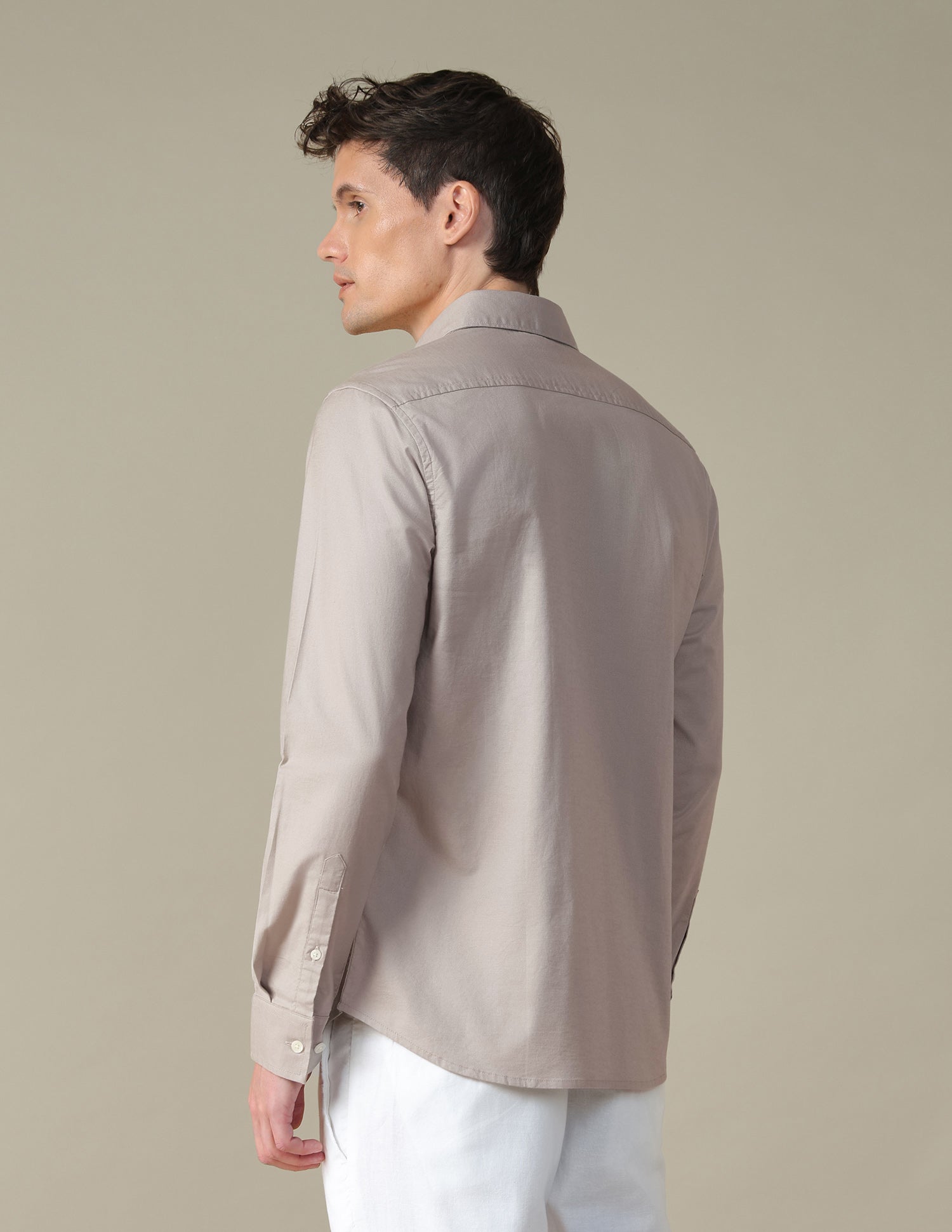 Oxford Tailored Fit Shirt Beige - U.S. Polo Assn. India | Large