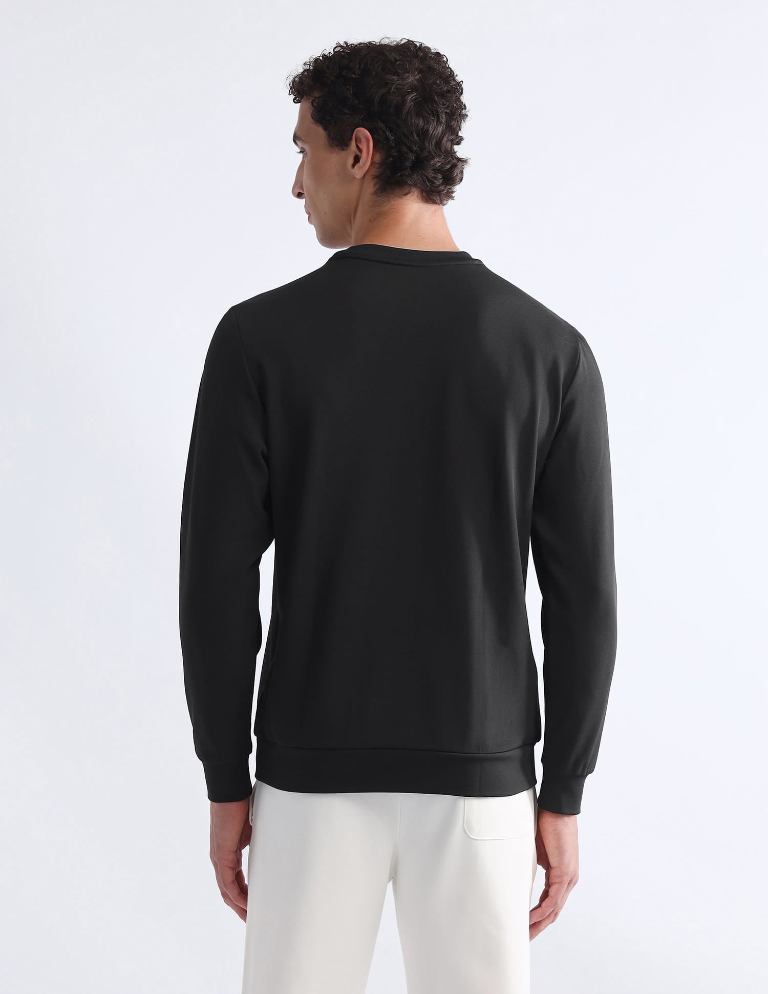 Brand Embossed Slim Fit Active Sweatshirt Black - U.S. Polo Assn. India | Large