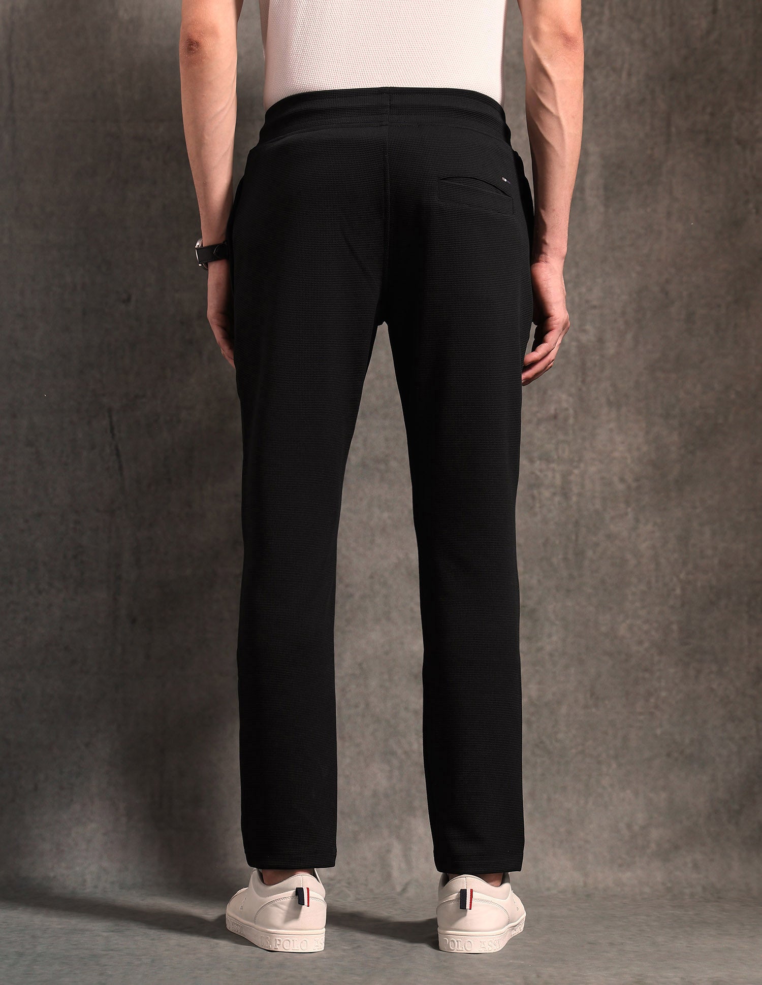 Textured Black & Gold Track Pants Black - U.S. POLO ASSN. | Large