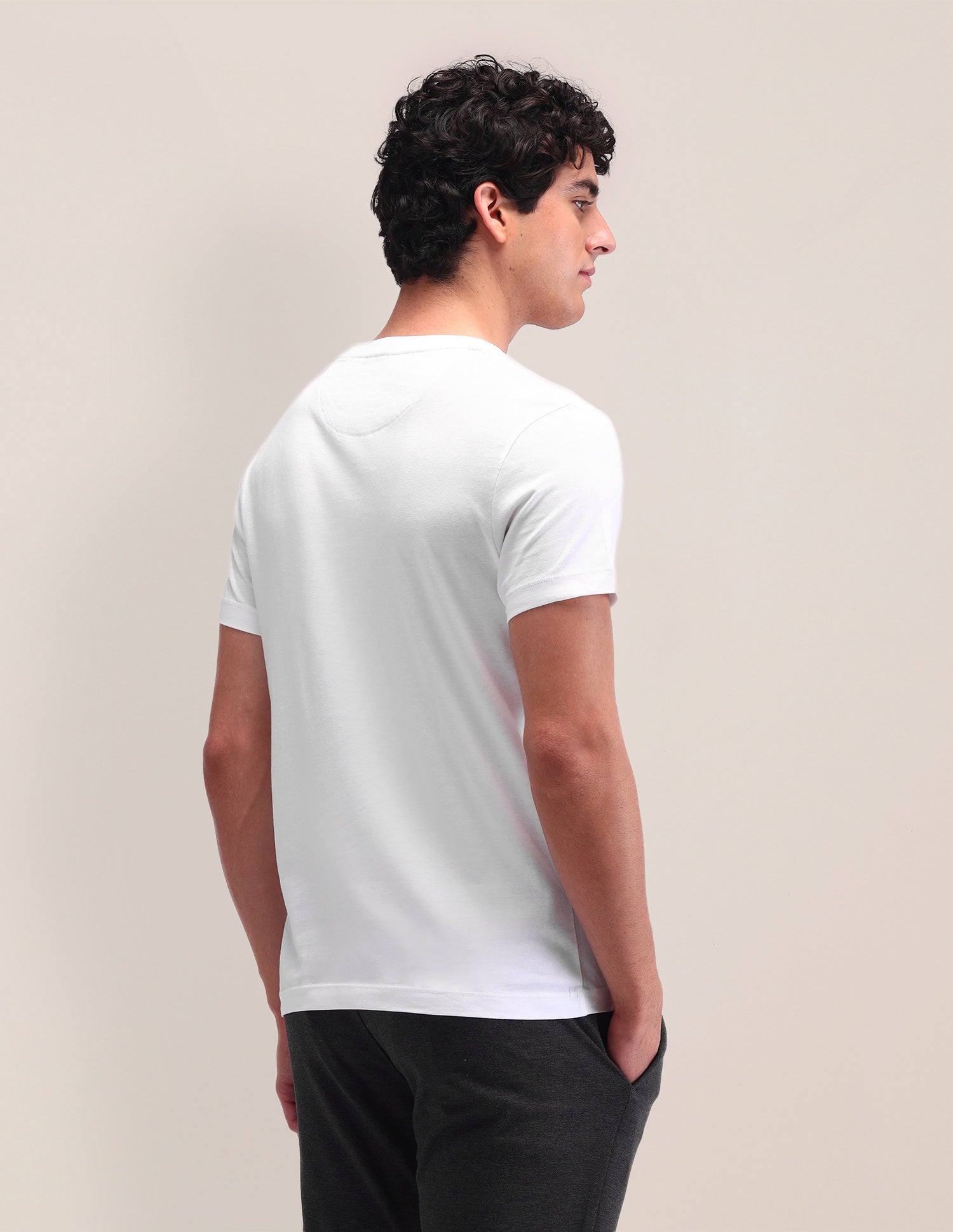Brand Printed Slim Fit T-Shirt White - U.S. Polo Assn. India | Large