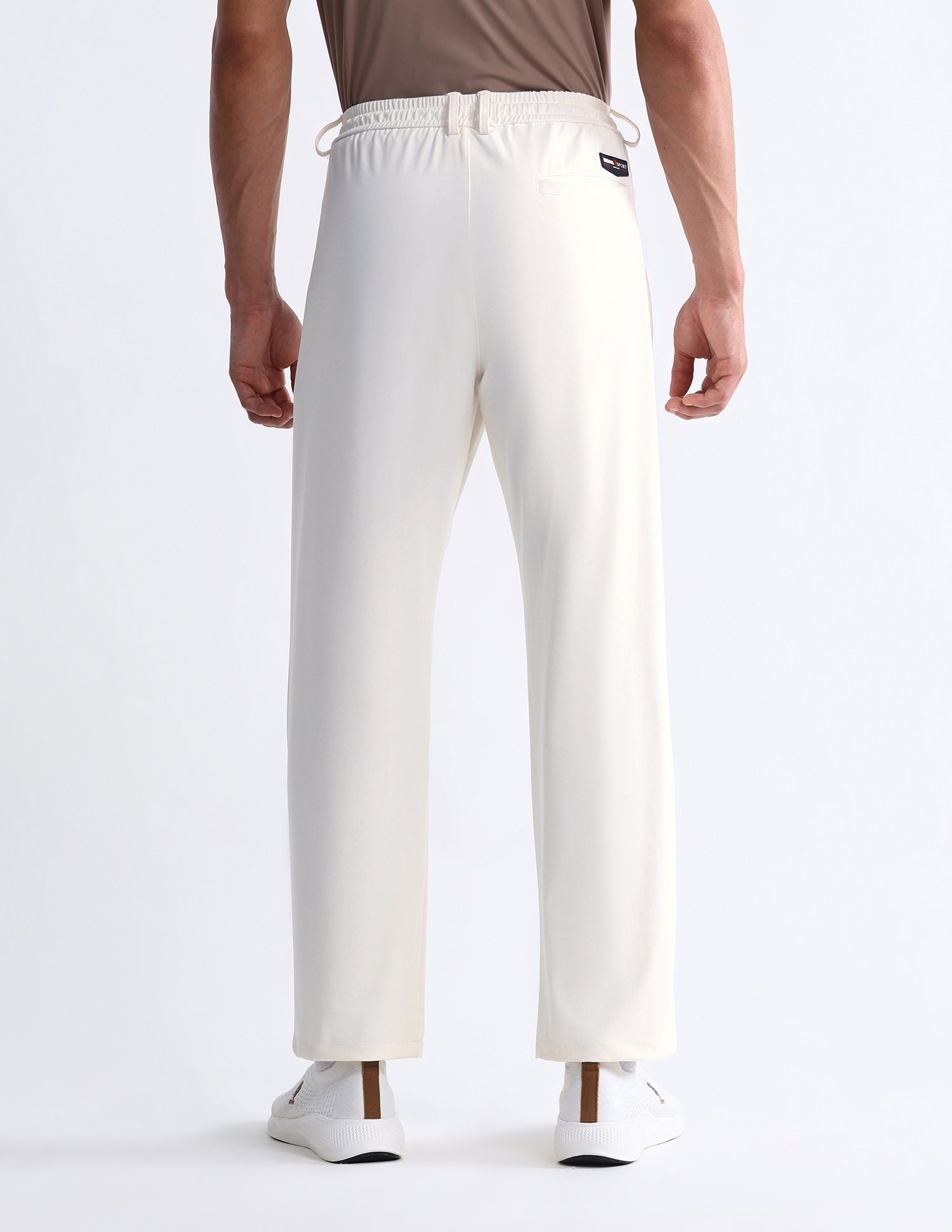 Mid Rise Solid Active Track Pants White - U.S. Polo Assn. India | Large