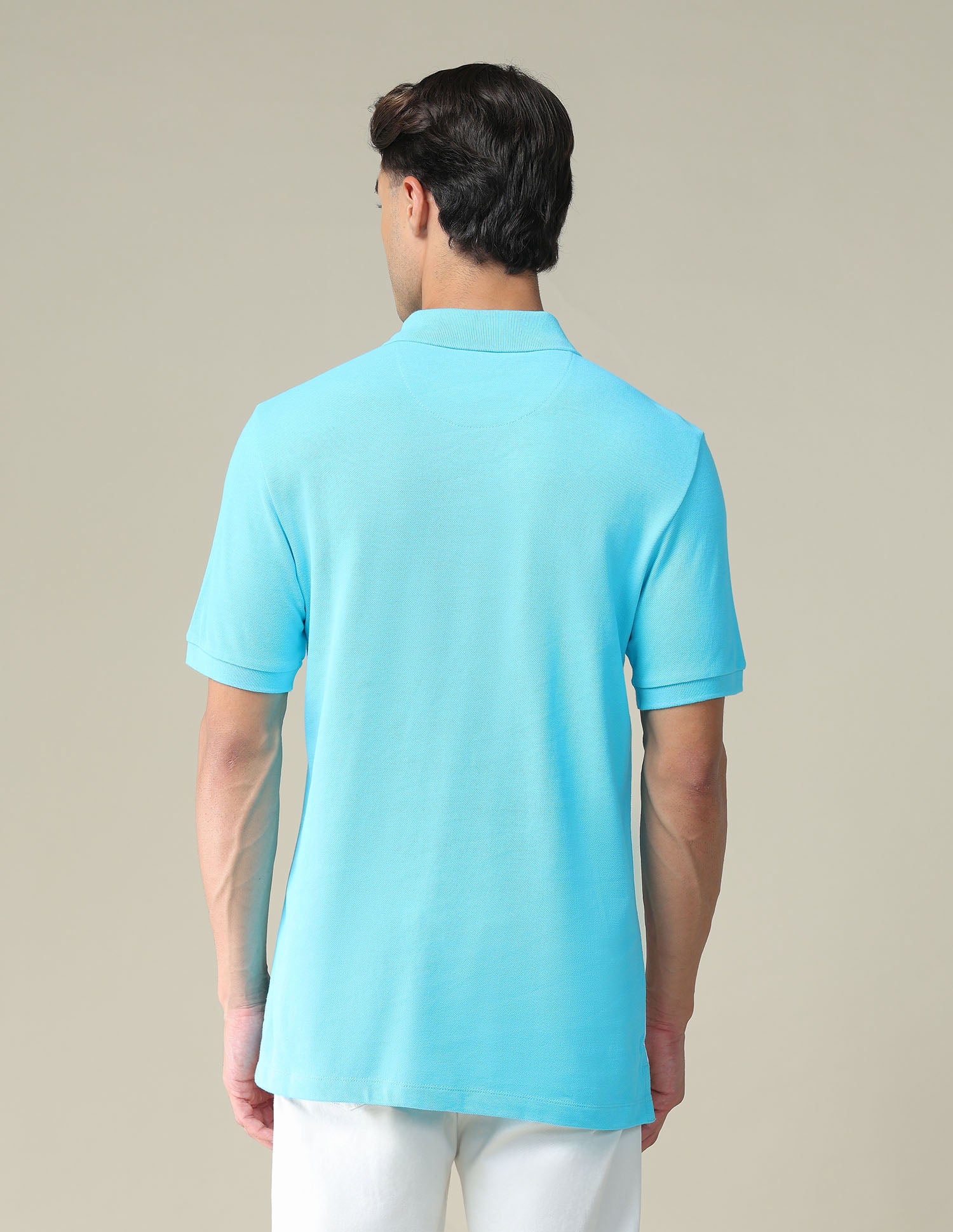 Colour Block Cotton Polo Shirt Aqua - U.S. POLO ASSN. | Large