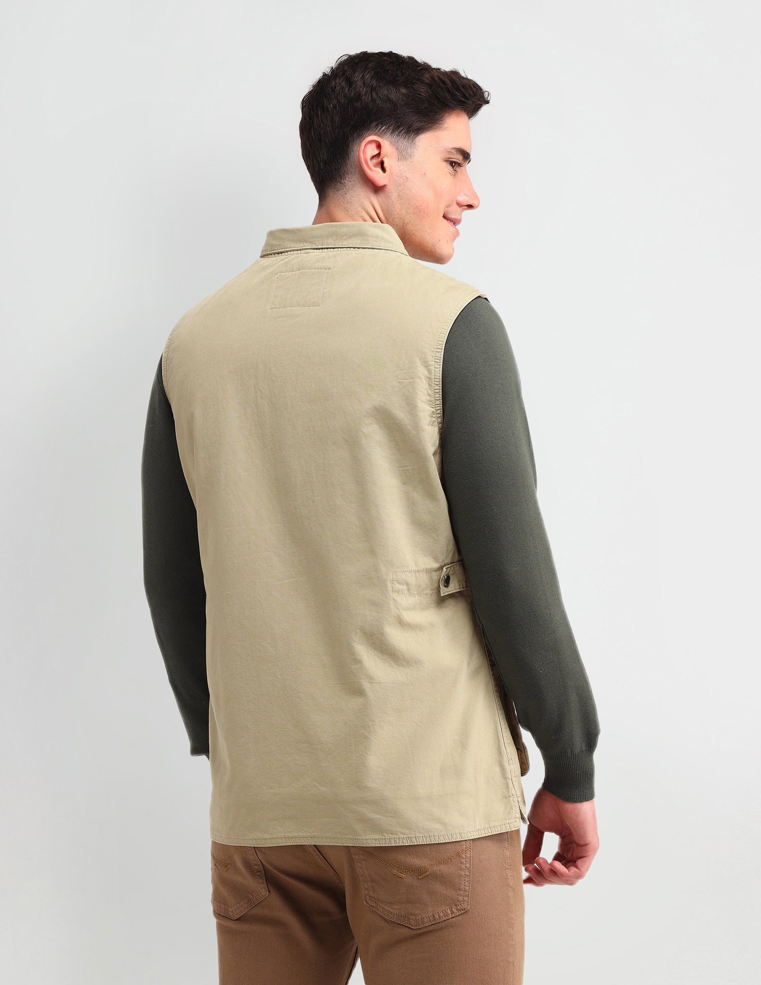 Solid Regular Fit Jacket Khaki - U.S. POLO ASSN. | Large