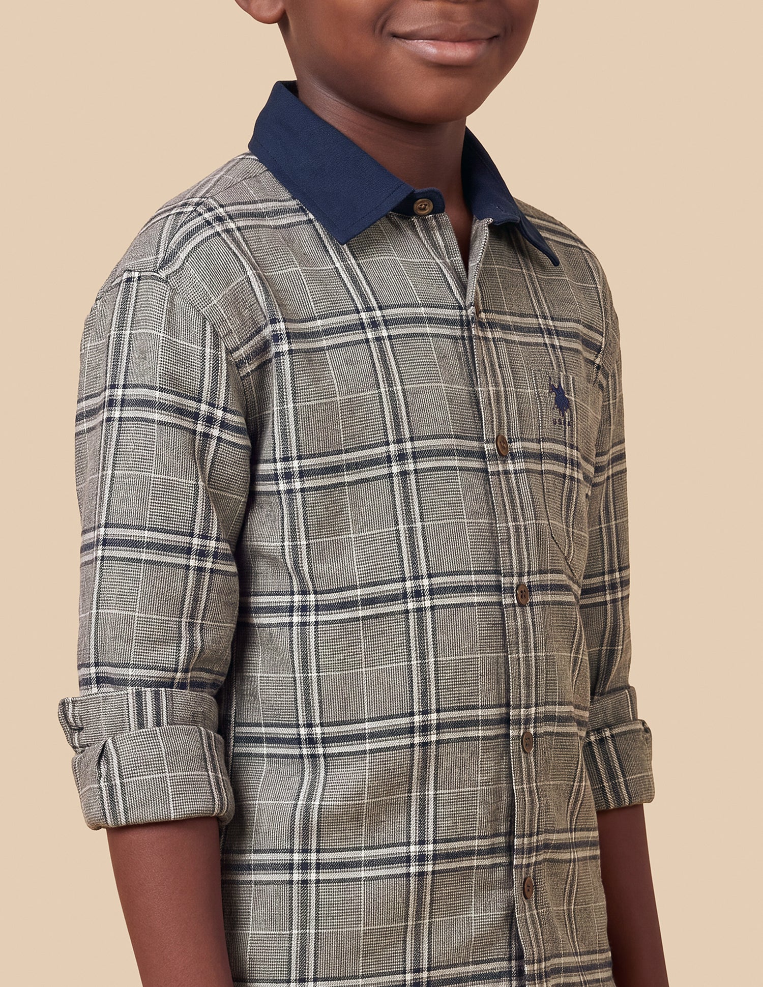 Plaid Checked Twill Shirt Brown - U.S. Polo Assn. India | Large
