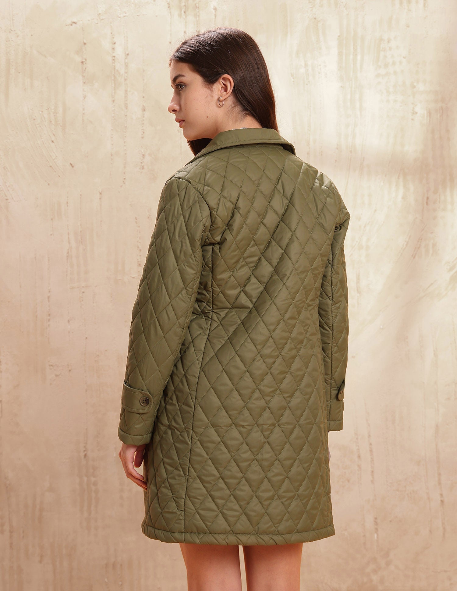 Solid Longline Qulited Jacket Green - U.S. POLO ASSN. | Large