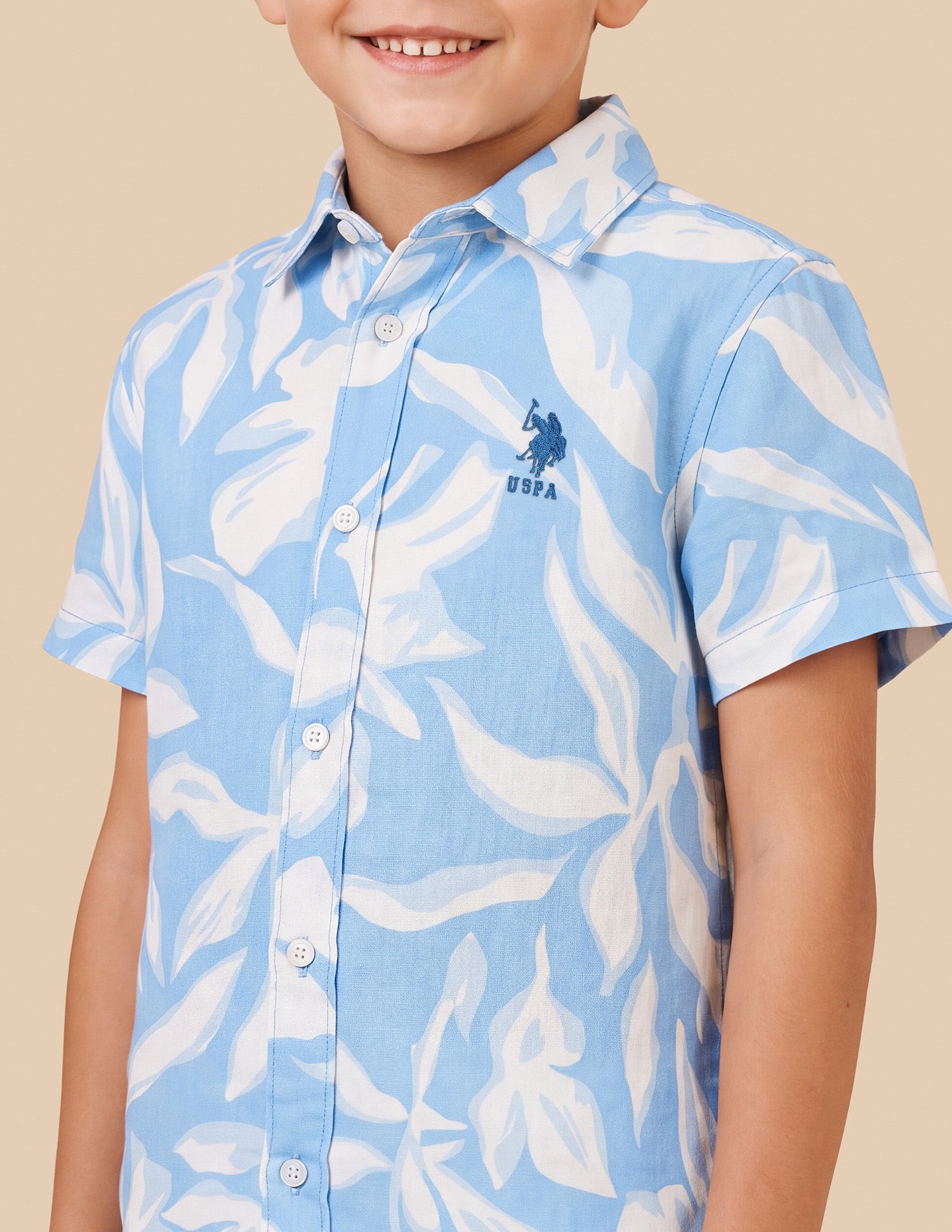 Tropical Printed Regular Fit Shirt Blue - U.S. Polo Assn. India | Large