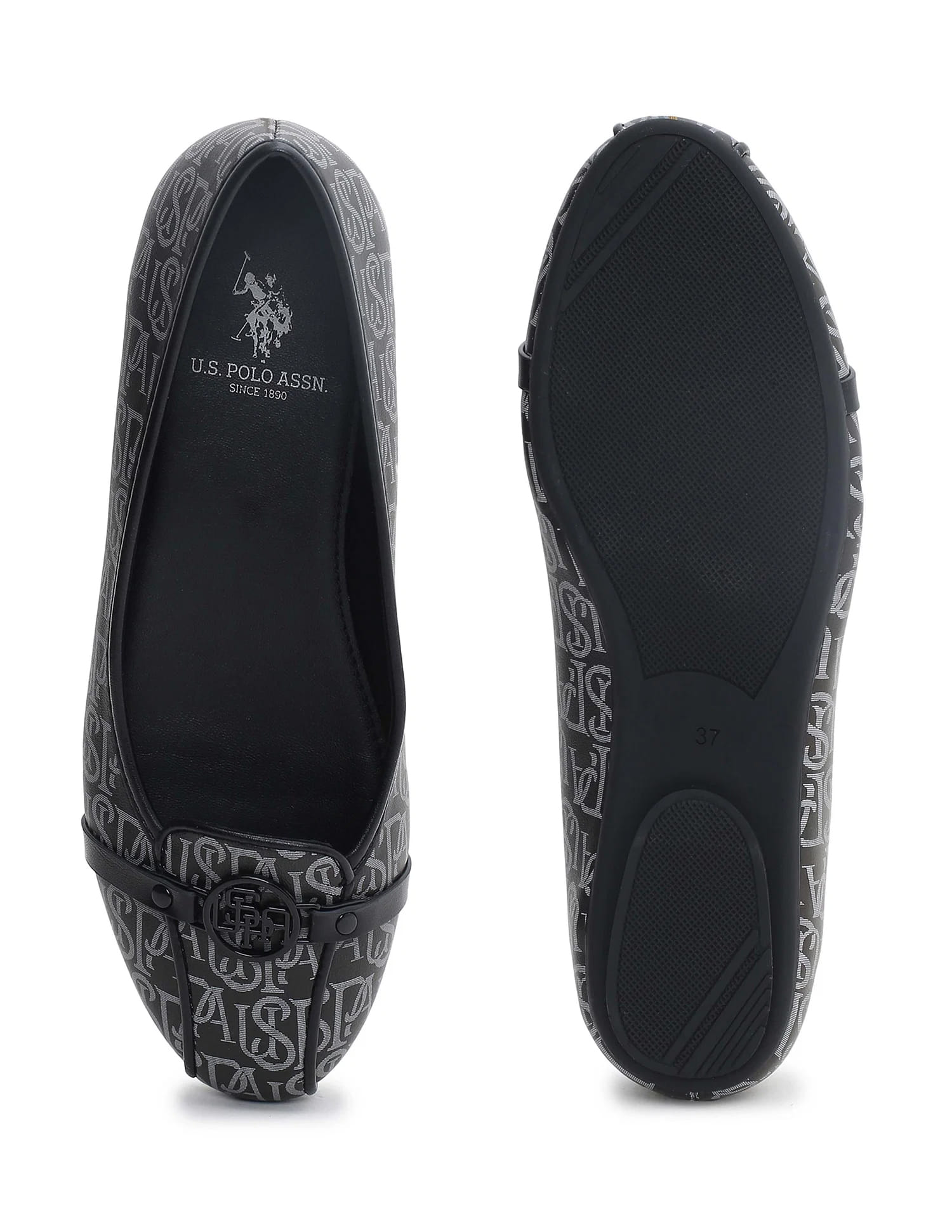 Brand Print Alina 2.0 Ballerinas Black - U.S. Polo Assn. India | Large