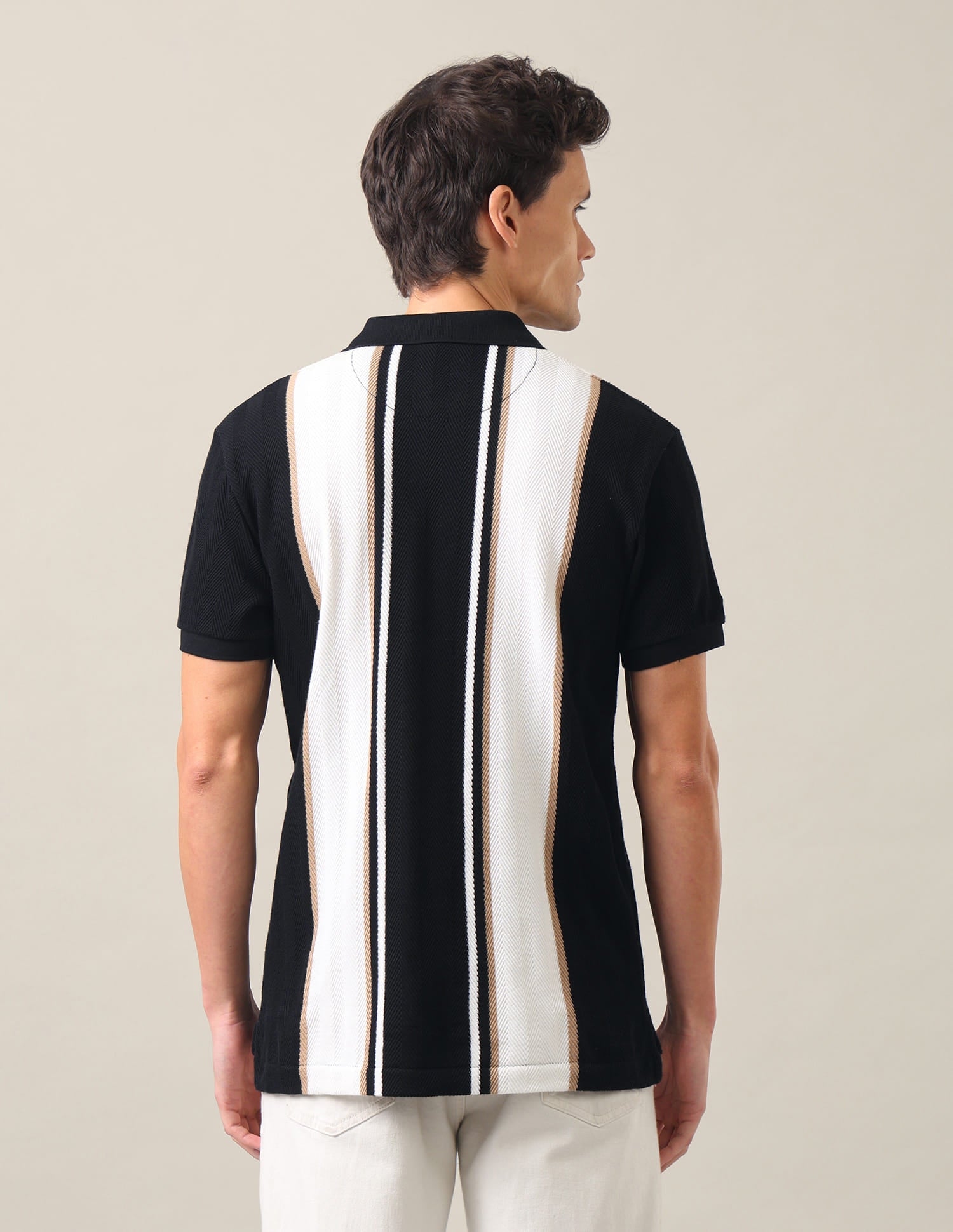 Vertical Striped Slim Fit Polo Shirt Black - U.S. Polo Assn. India | Large