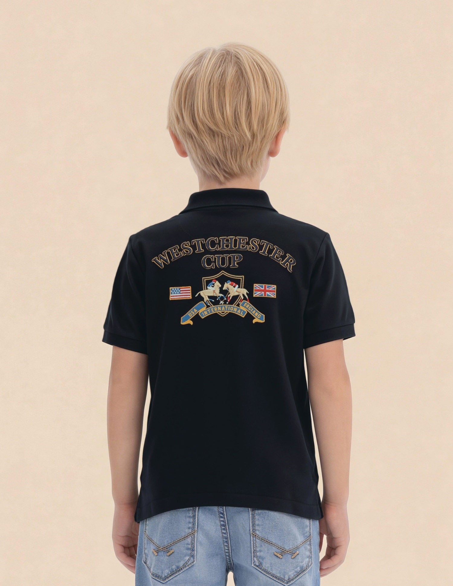 Boys Brand Embroidered Regular Fit Polo Shirt Navy - U.S. Polo Assn. India | Large