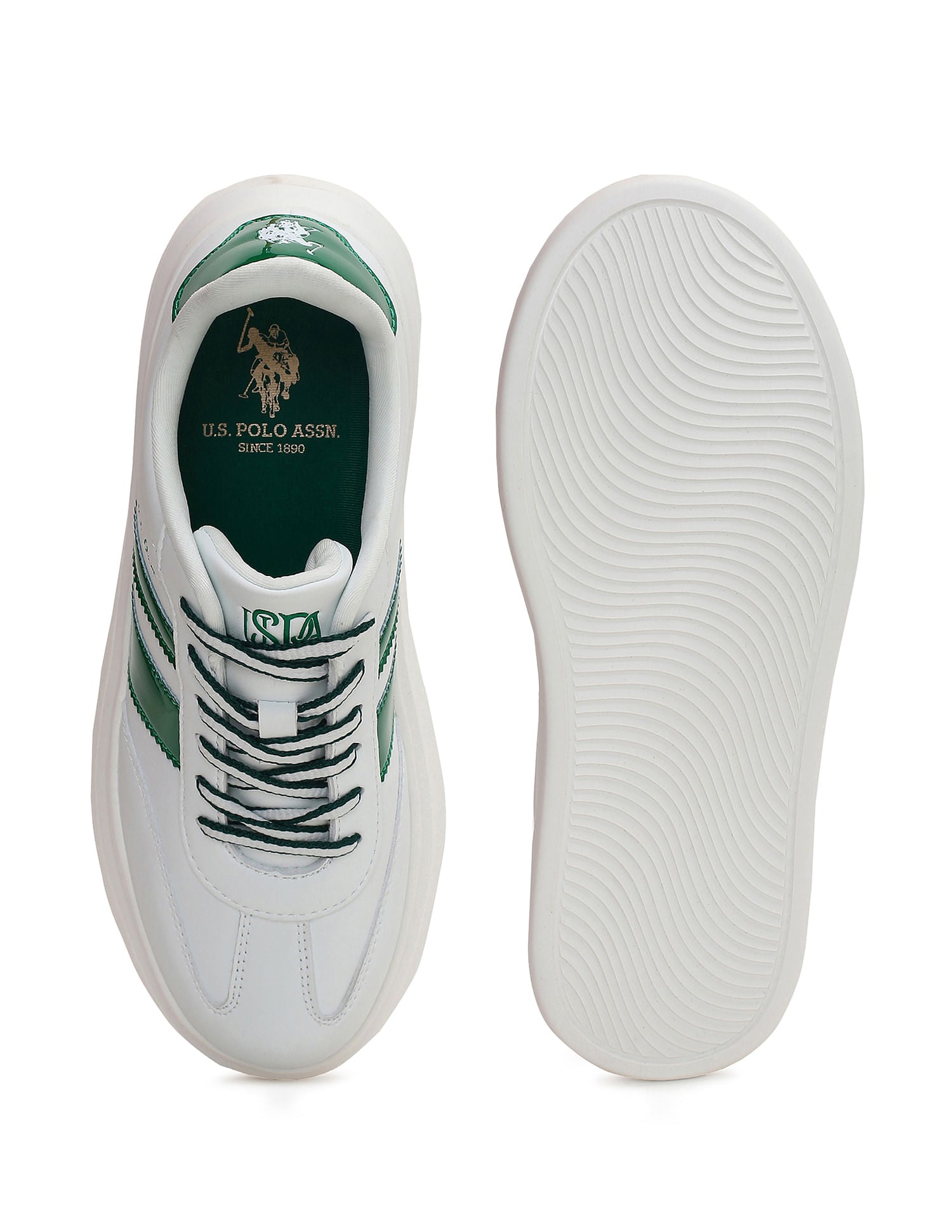 Round Toe Colour Block  Hazel Sneakers White - U.S. Polo Assn. India | Large
