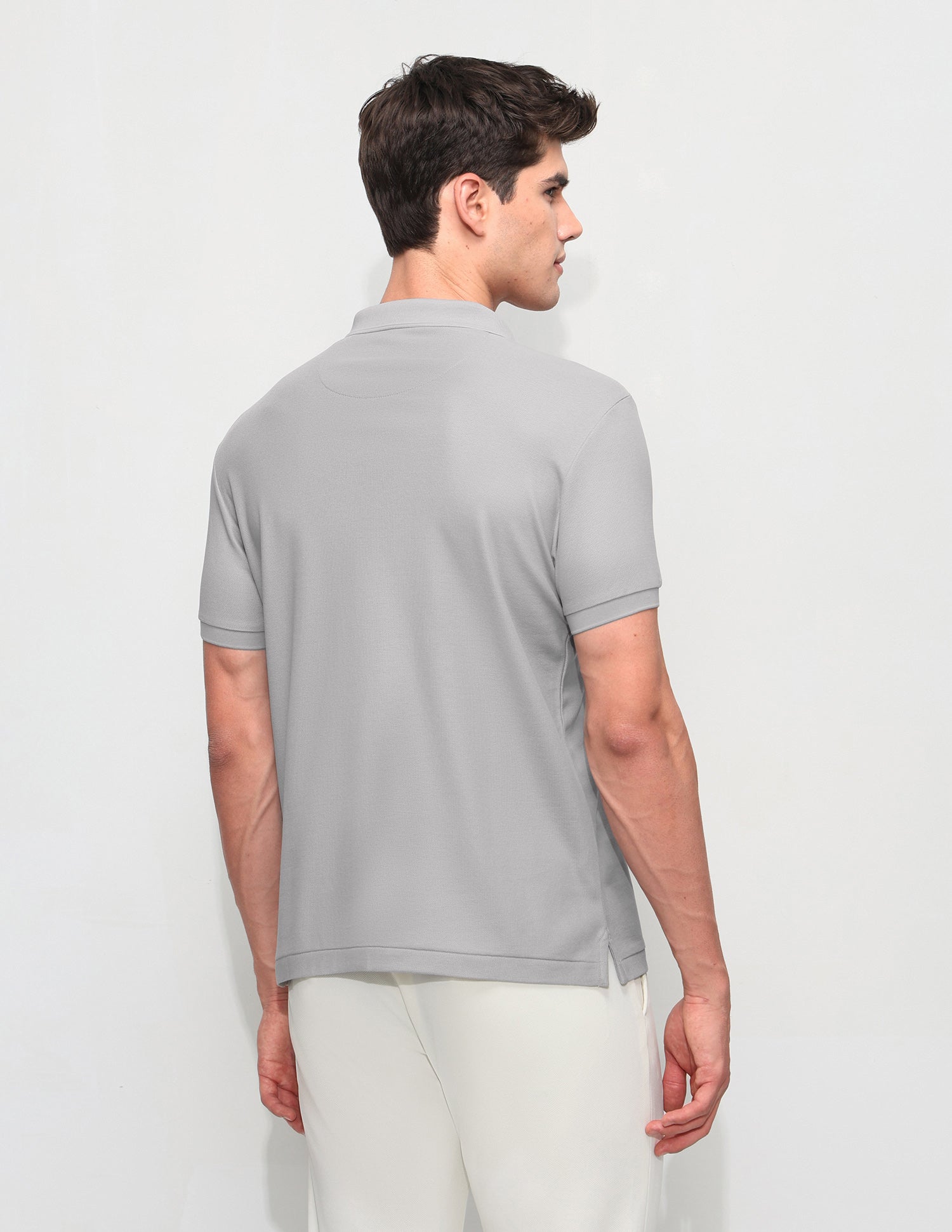 Solid Slim Fit Polo Shirt Grey - U.S. Polo Assn. India | Large