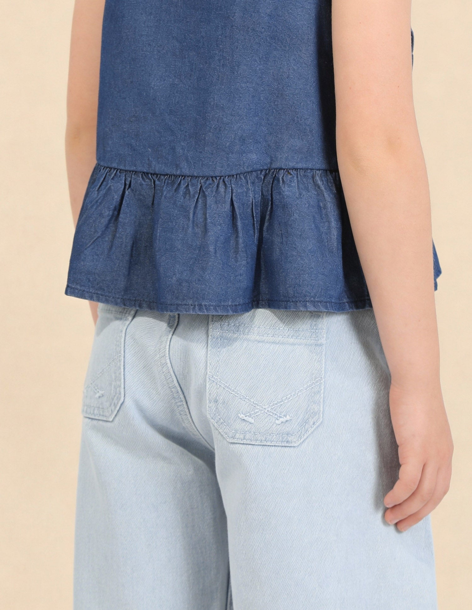 Girls Mid Rise Barrel Fit Jeans Light Blue - U.S. Polo Assn. India | Large