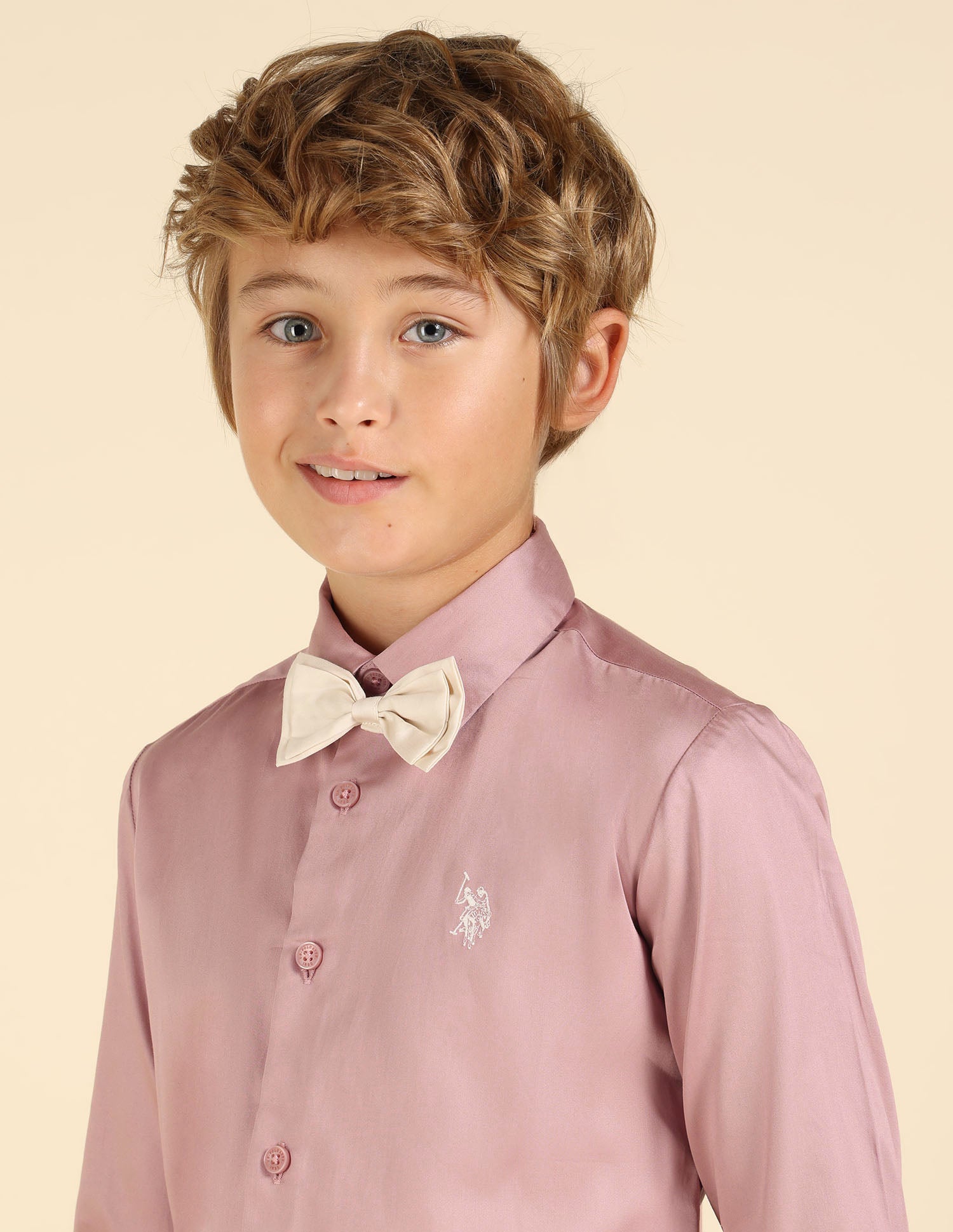 Boys Pure Cotton Regular Fit Shirt Lilac - U.S. POLO ASSN. | Large