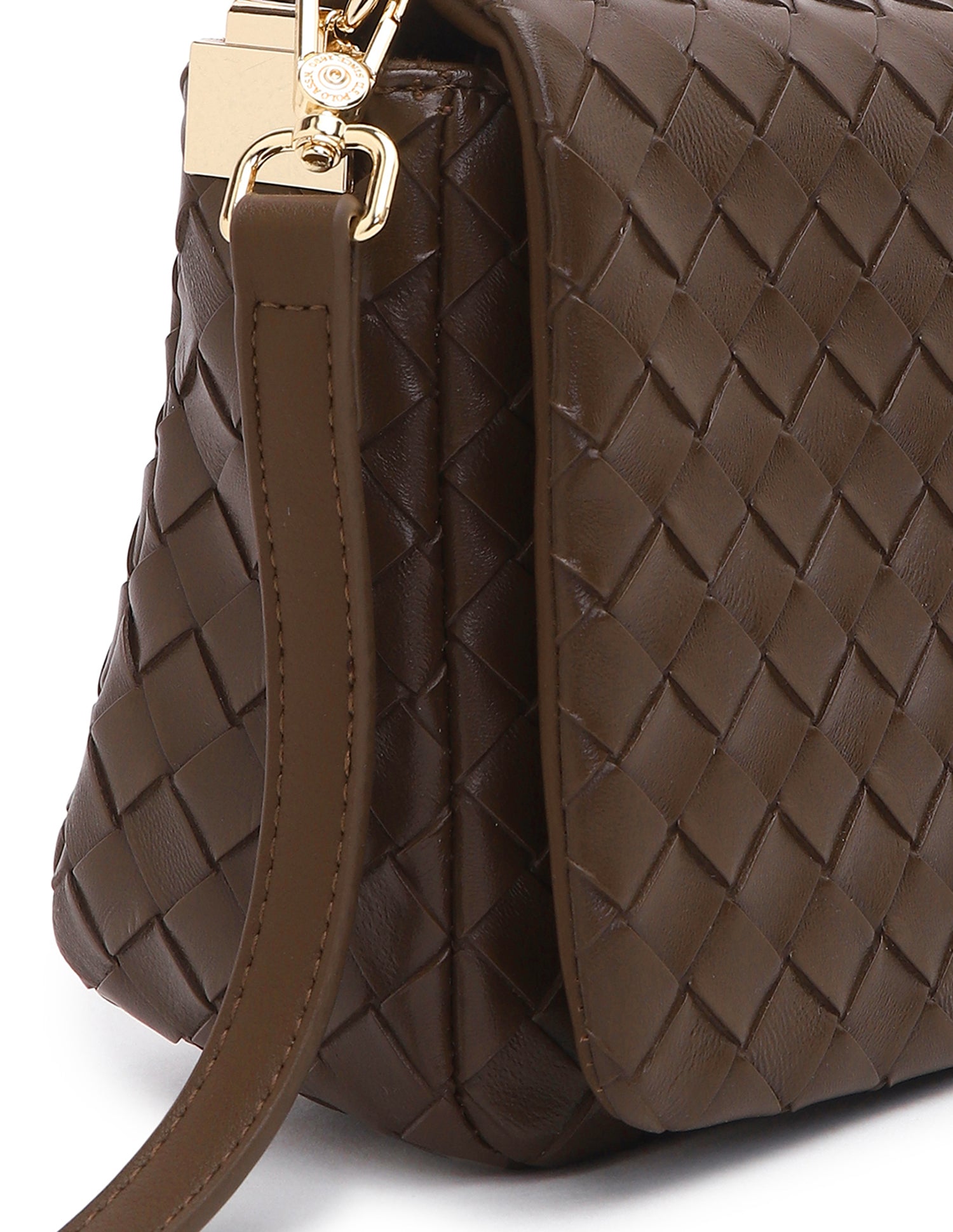 Women Angie Patterned Weave Crossbody Bag Brown - U.S. POLO ASSN. | Large