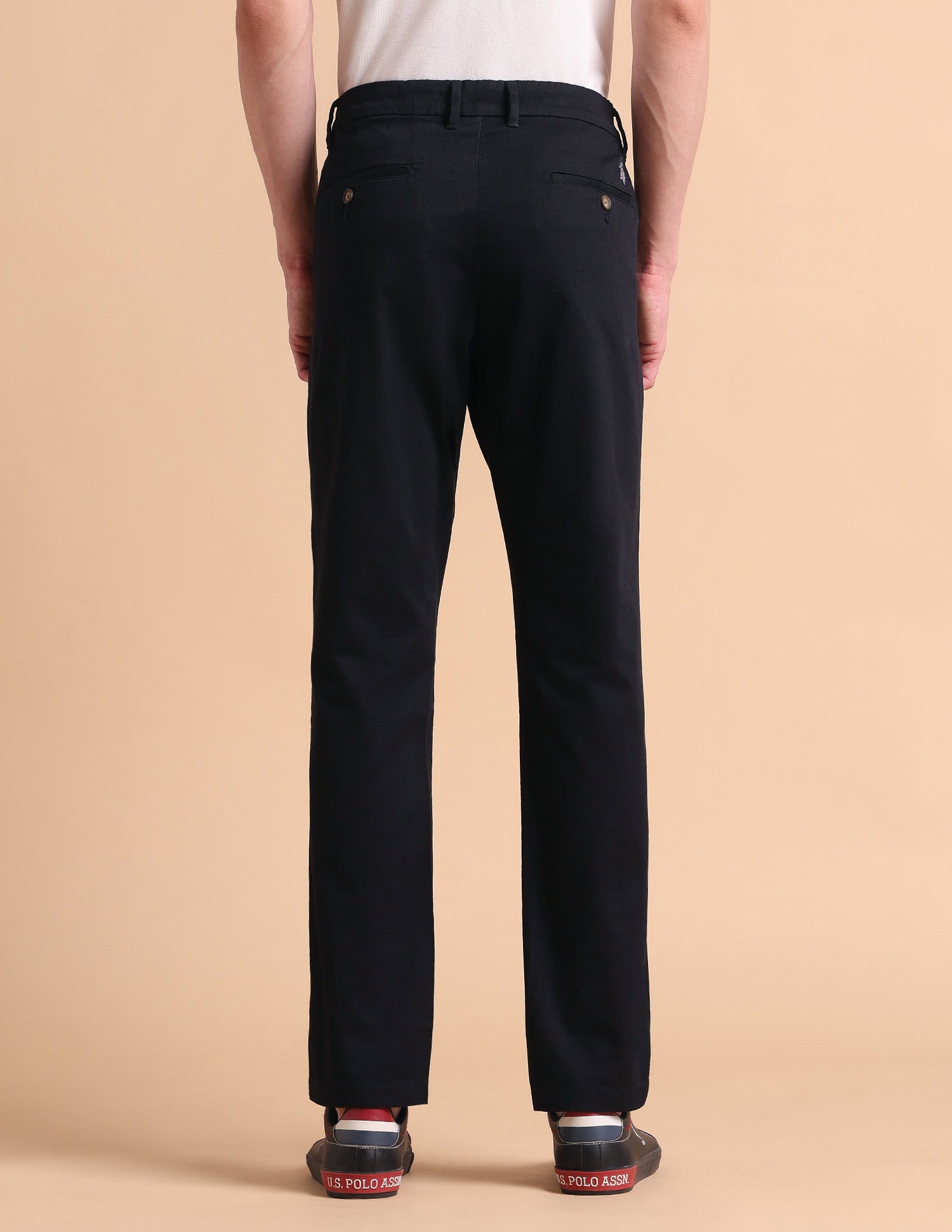 Super Slim Fit Satin Trousers Dark Navy - U.S. POLO ASSN. | Large