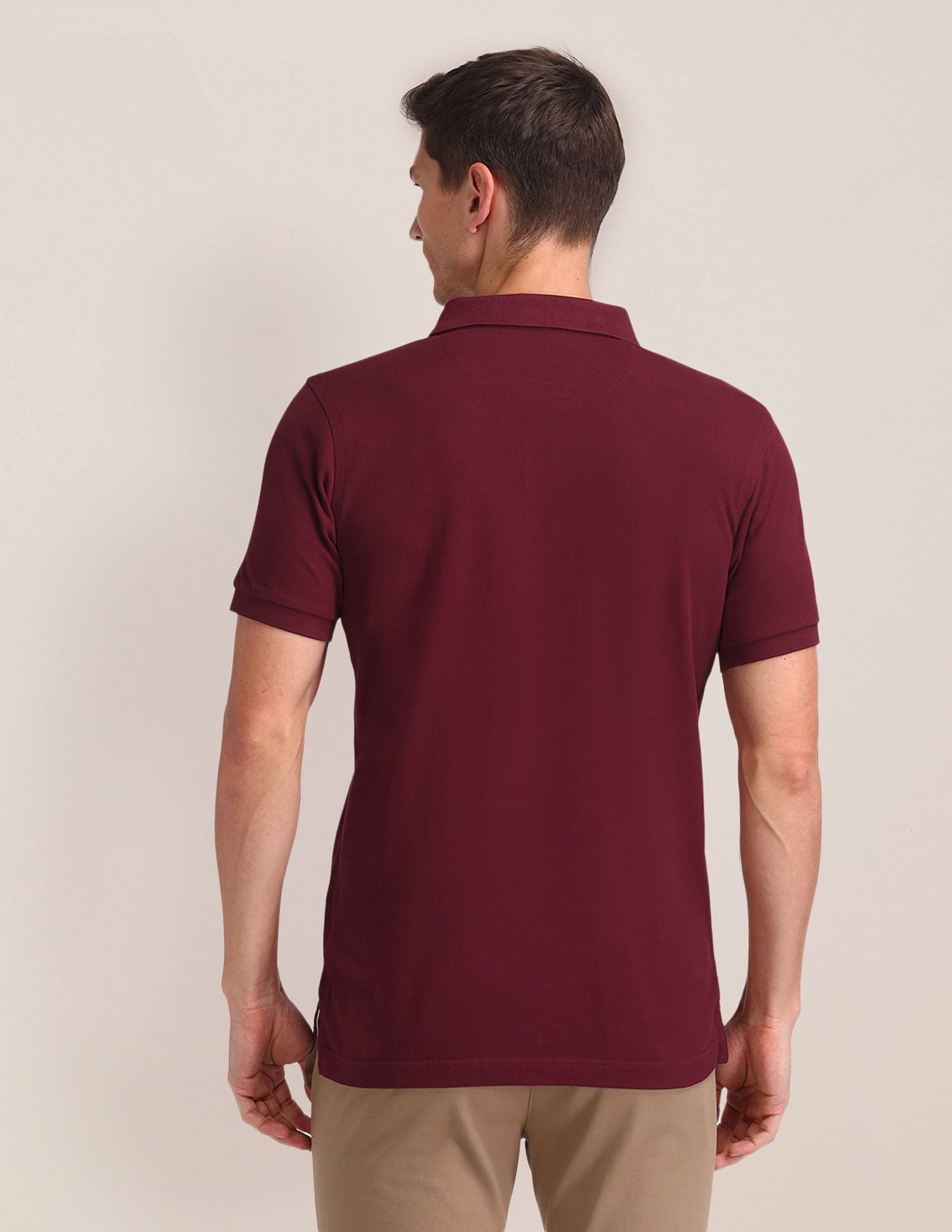 Solid Slim Fit Polo Shirt Maroon - U.S. POLO ASSN. | Large