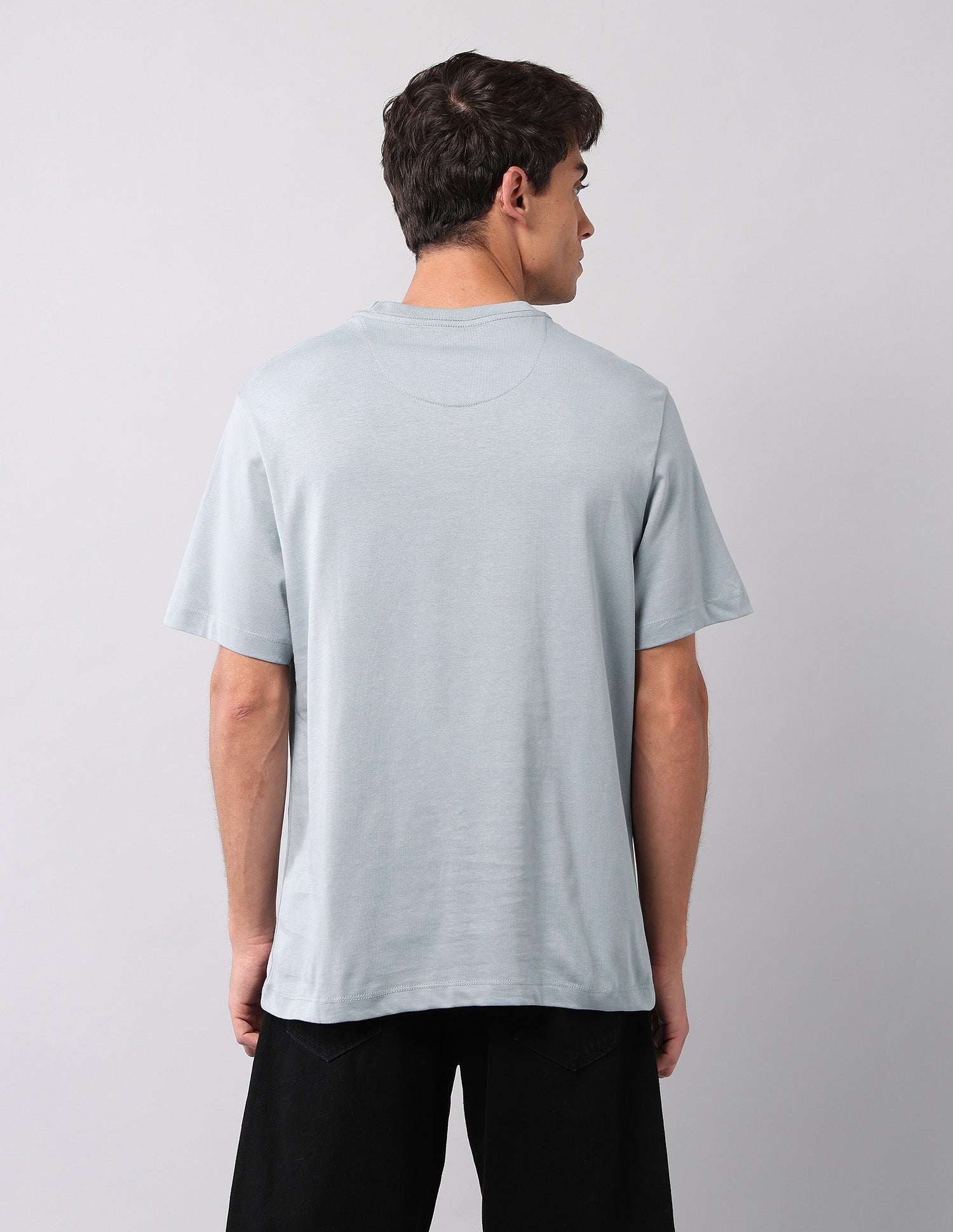 Muscle Fit Solid T-Shirt Light Grey - U.S. Polo Assn. India | Large