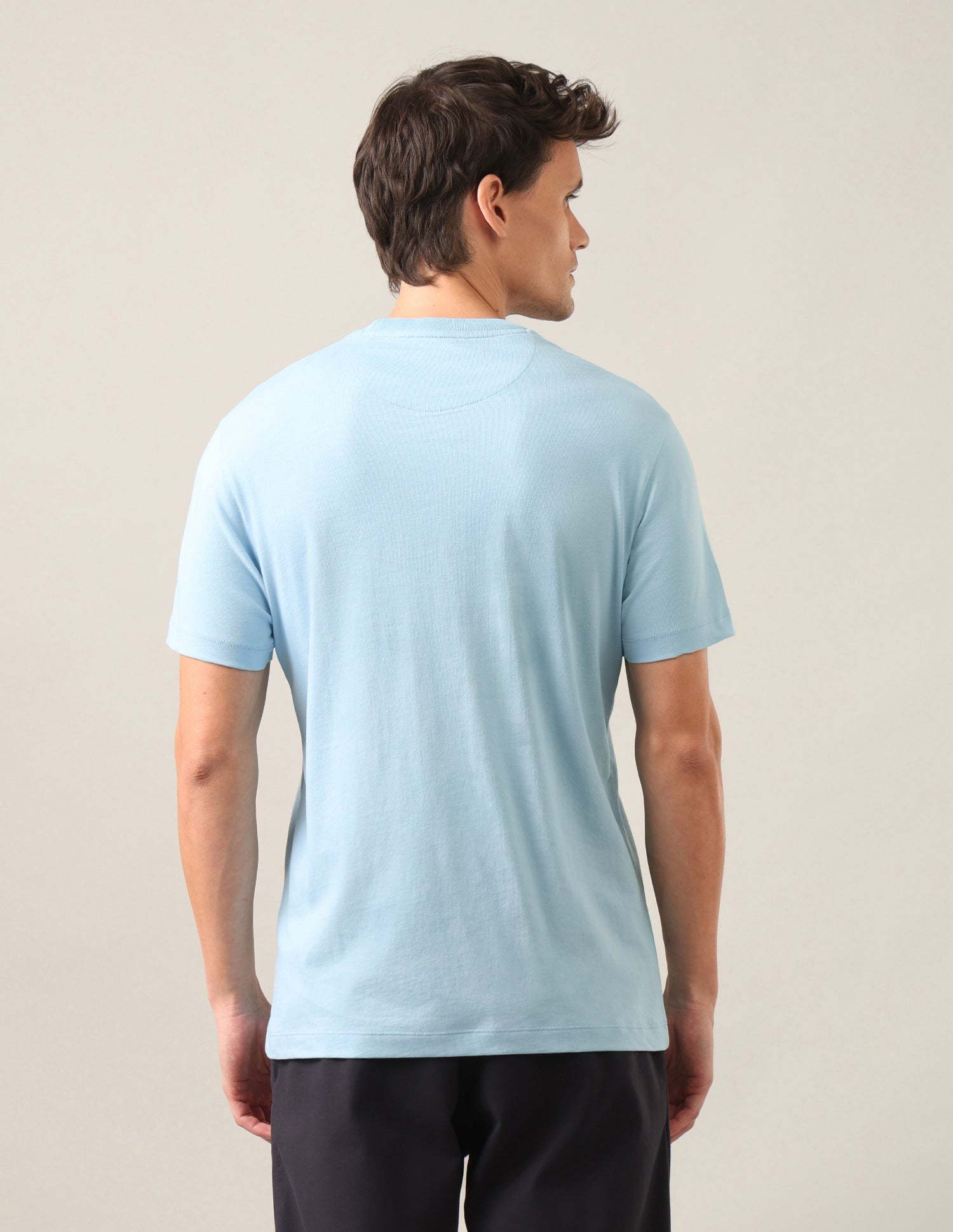 Graphic Brand Printed Regular Fit T-Shirt Light Blue - U.S. Polo Assn. India | Large