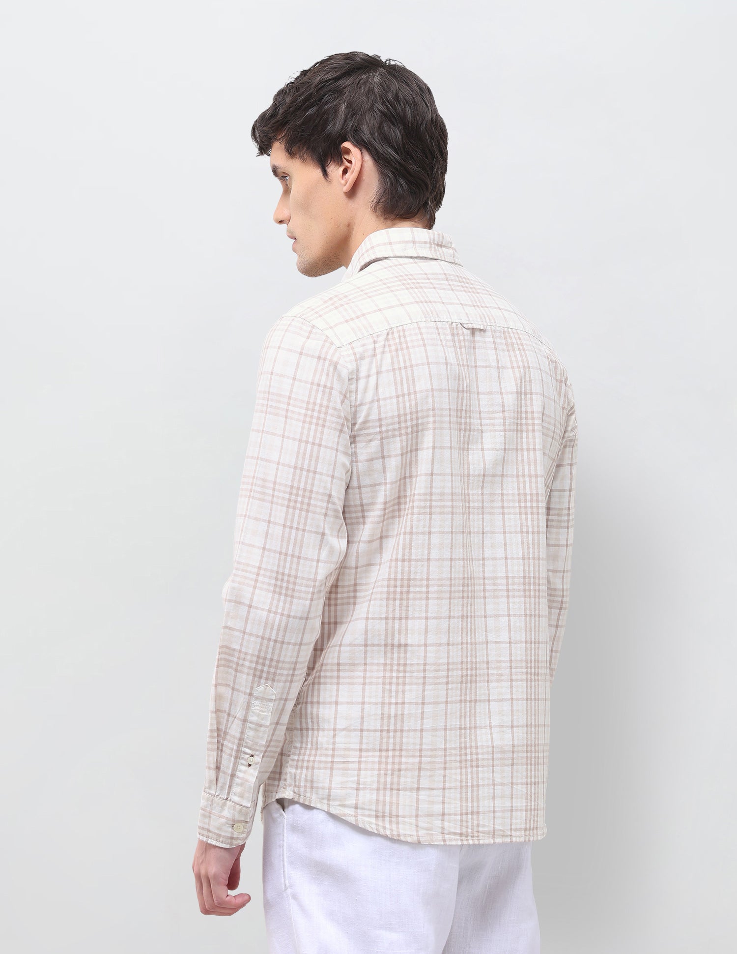 Tartan Checked Regular Fit Shirt Beige - U.S. Polo Assn. India | Large