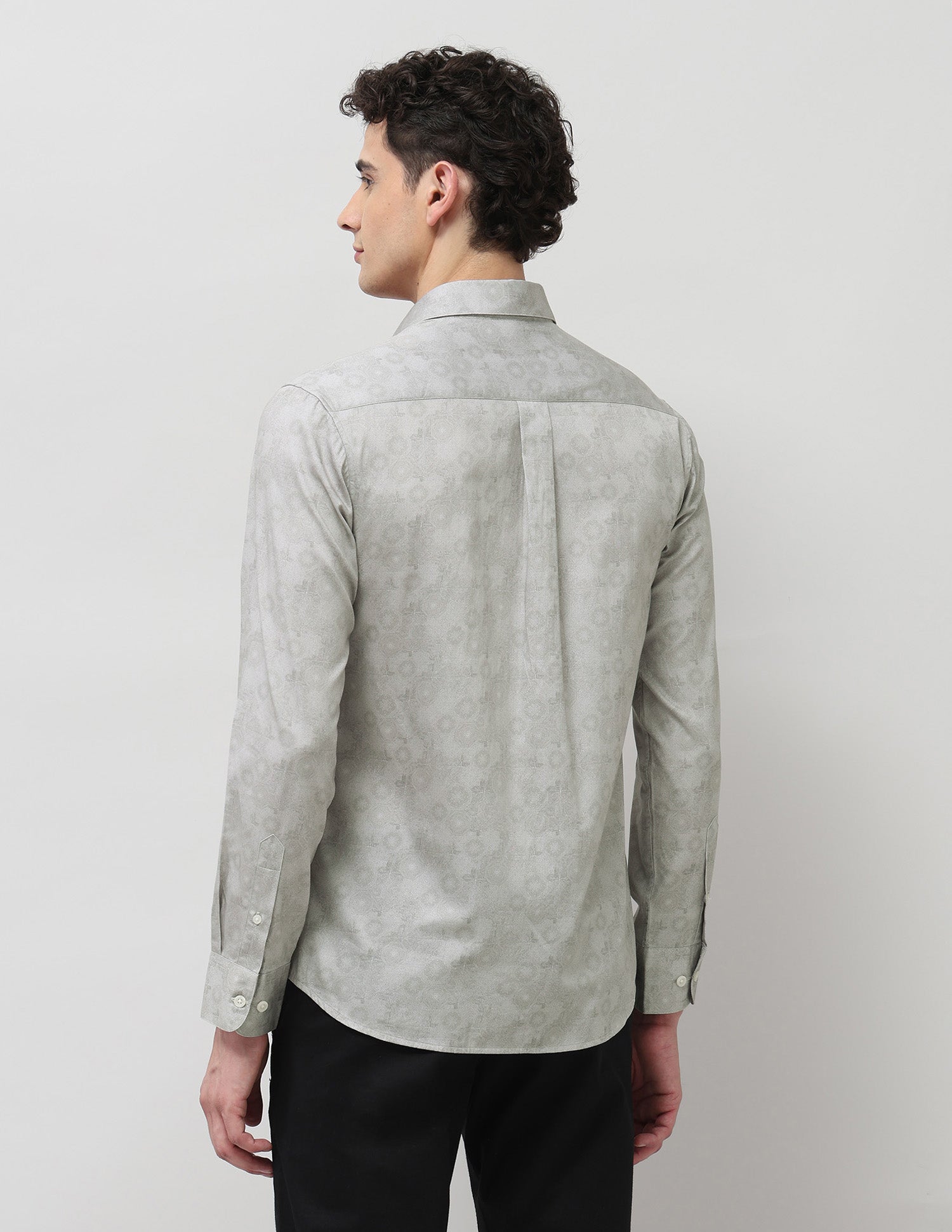 Pure Cotton Geometric Printed Shirt Light Grey - U.S. POLO ASSN. | Large