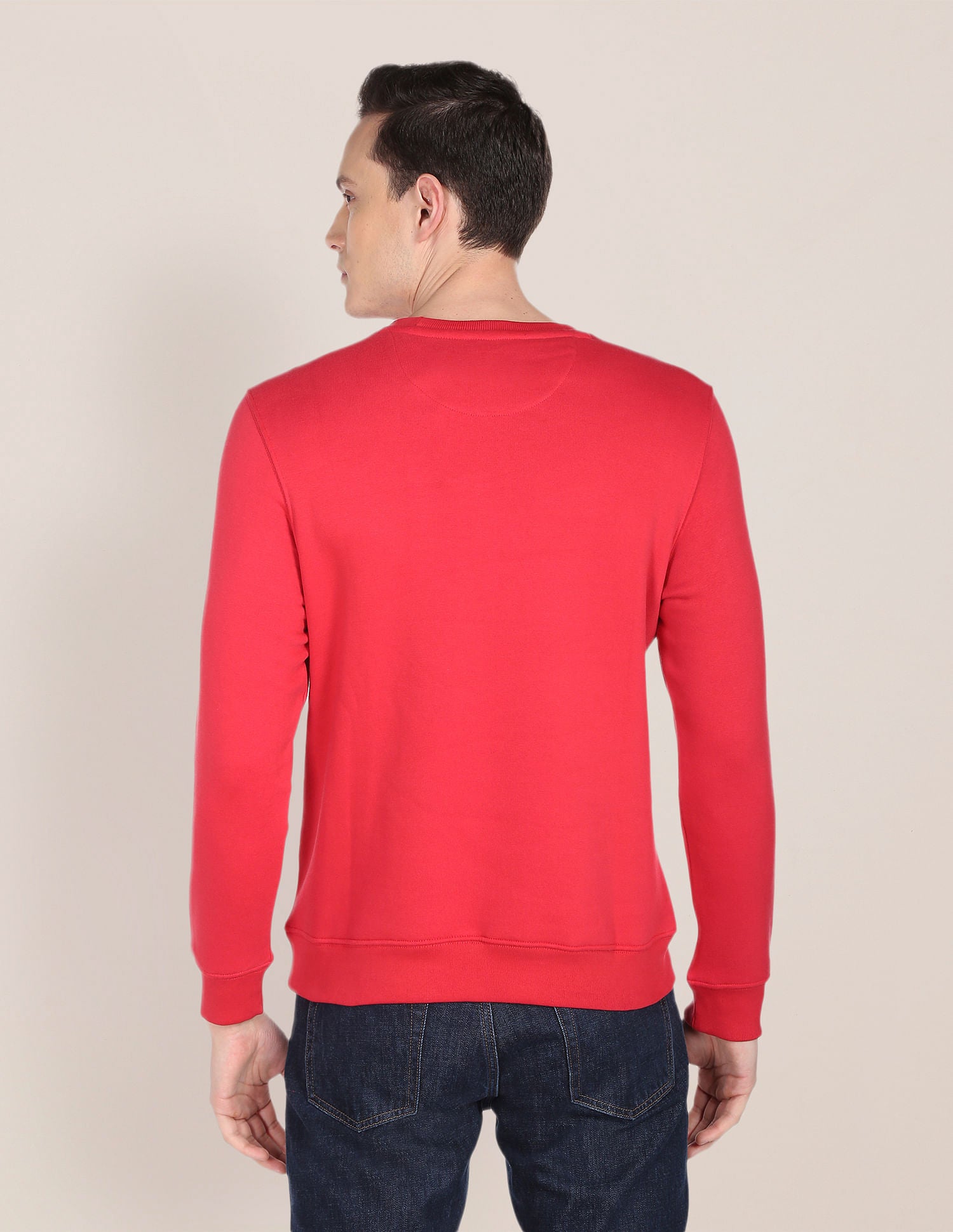Crew Neck Printed Logo Sweatshirt Red - U.S. POLO ASSN. | Large