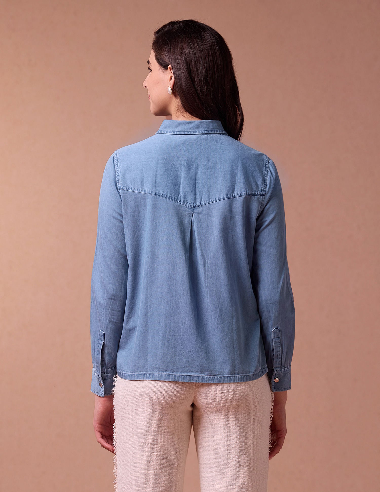 Embroidered Yoke Denim Shirt Blue - U.S. POLO ASSN. | Large