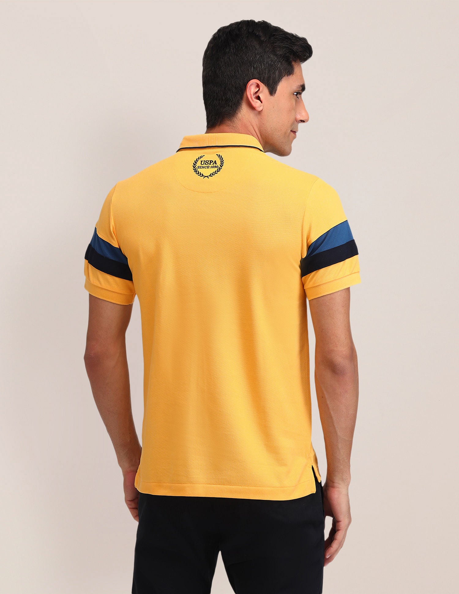 Slim Fit Solid Polo Shirt Mustard - U.S. Polo Assn. India | Large