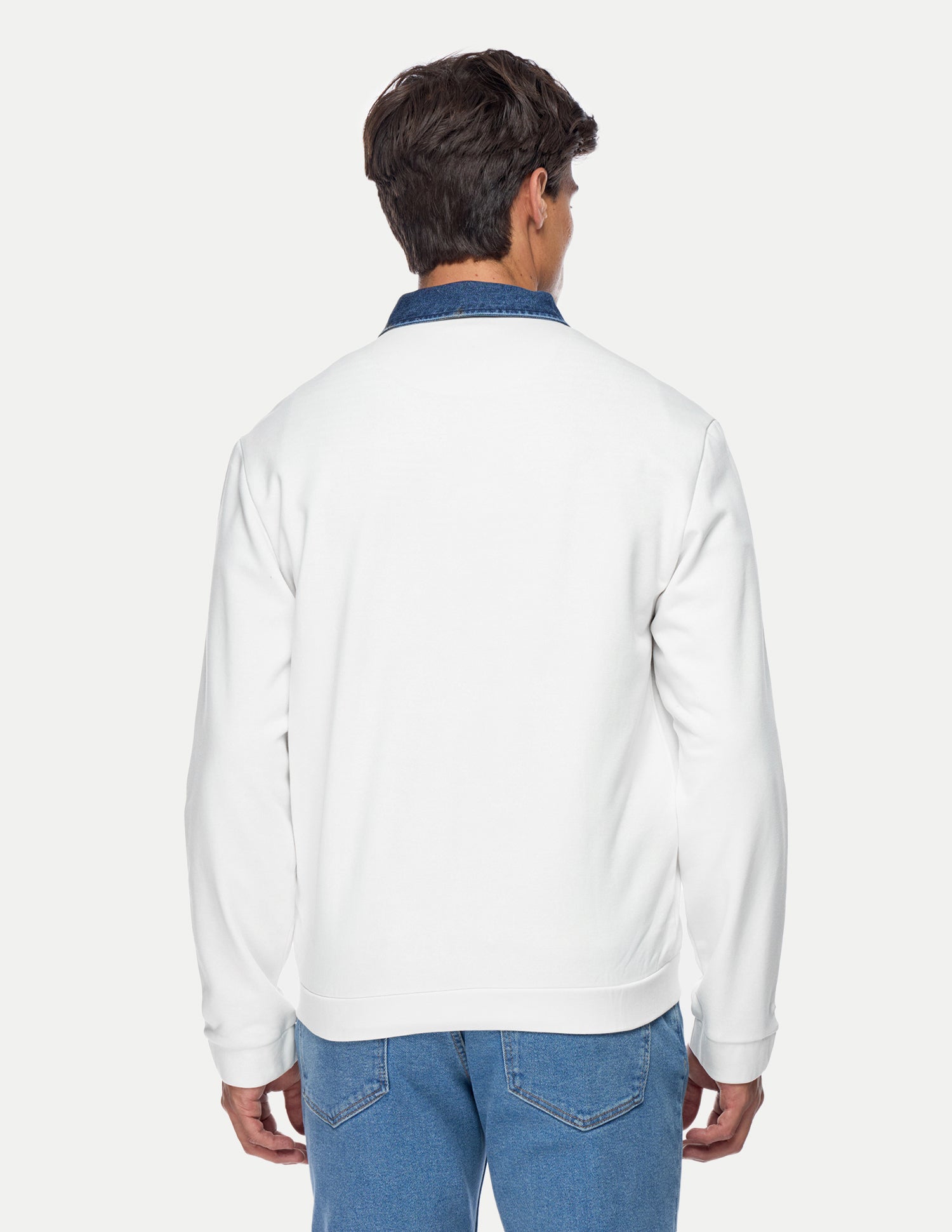 Solid Regular Fit Zipper Sweatshirt Ivory - U.S. Polo Assn. India | Large