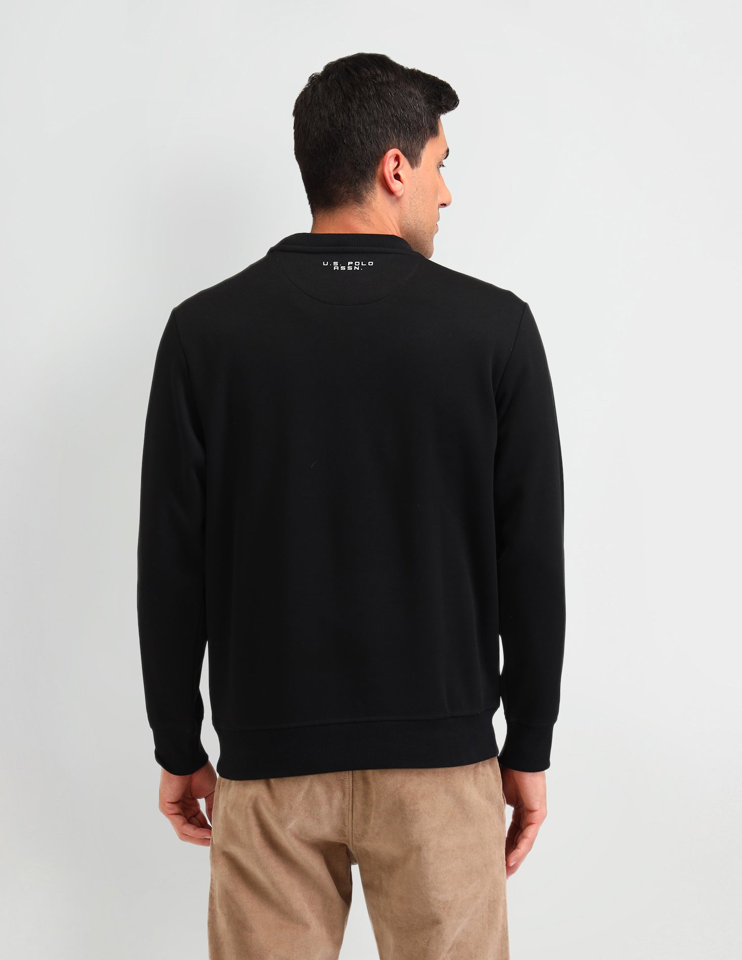 Graphic Printed Regular Fit Sweatshirt Black - U.S. Polo Assn. India | Large