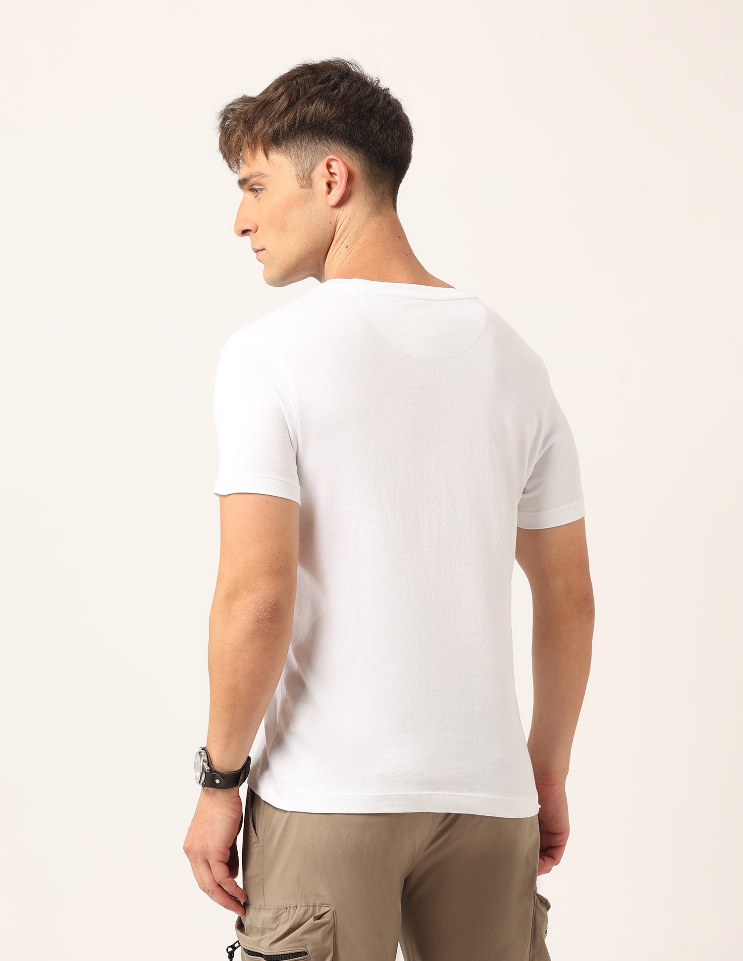 Brand Printed Muscle Fit T-Shirt White - U.S. Polo Assn. India | Large