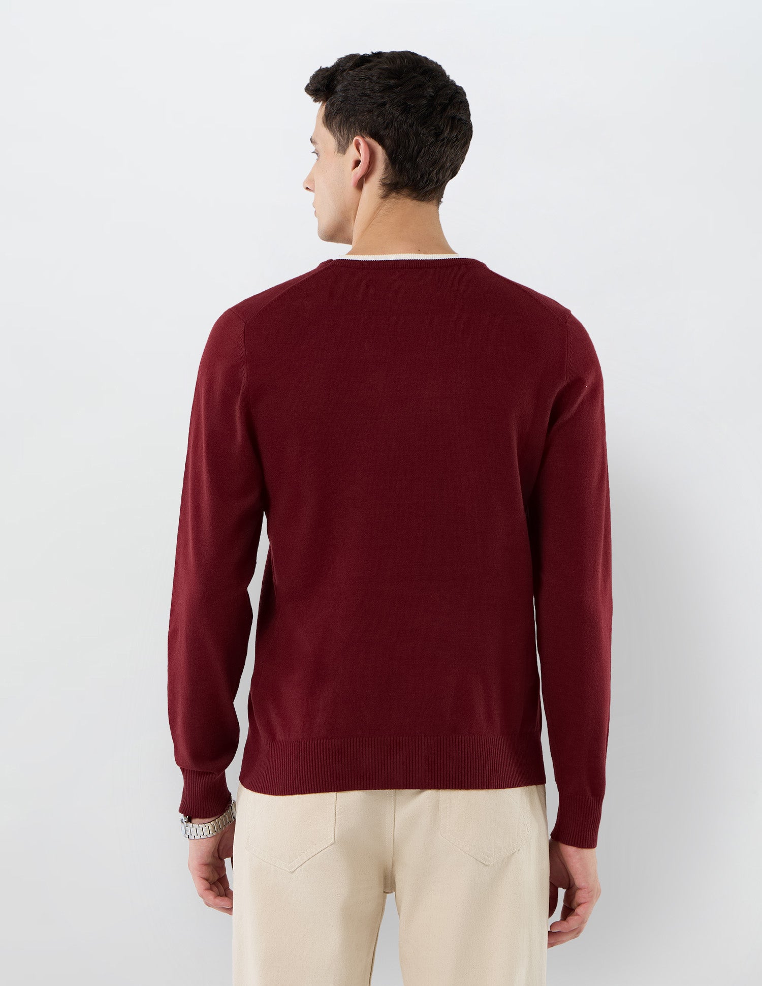 Solid Regular Fit Sweater Maroon - U.S. POLO ASSN. | Large