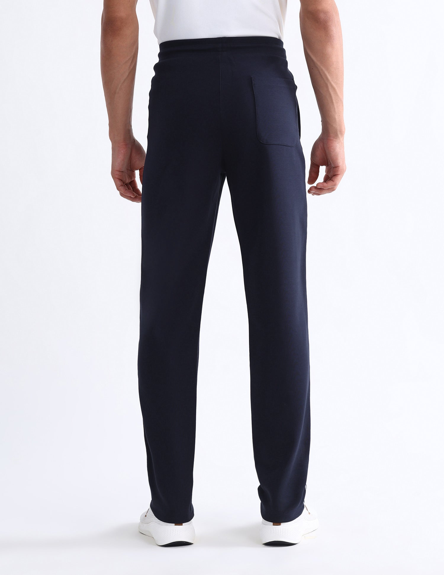 Mid Rise Solid Active Track Pants Navy - U.S. Polo Assn. India | Large