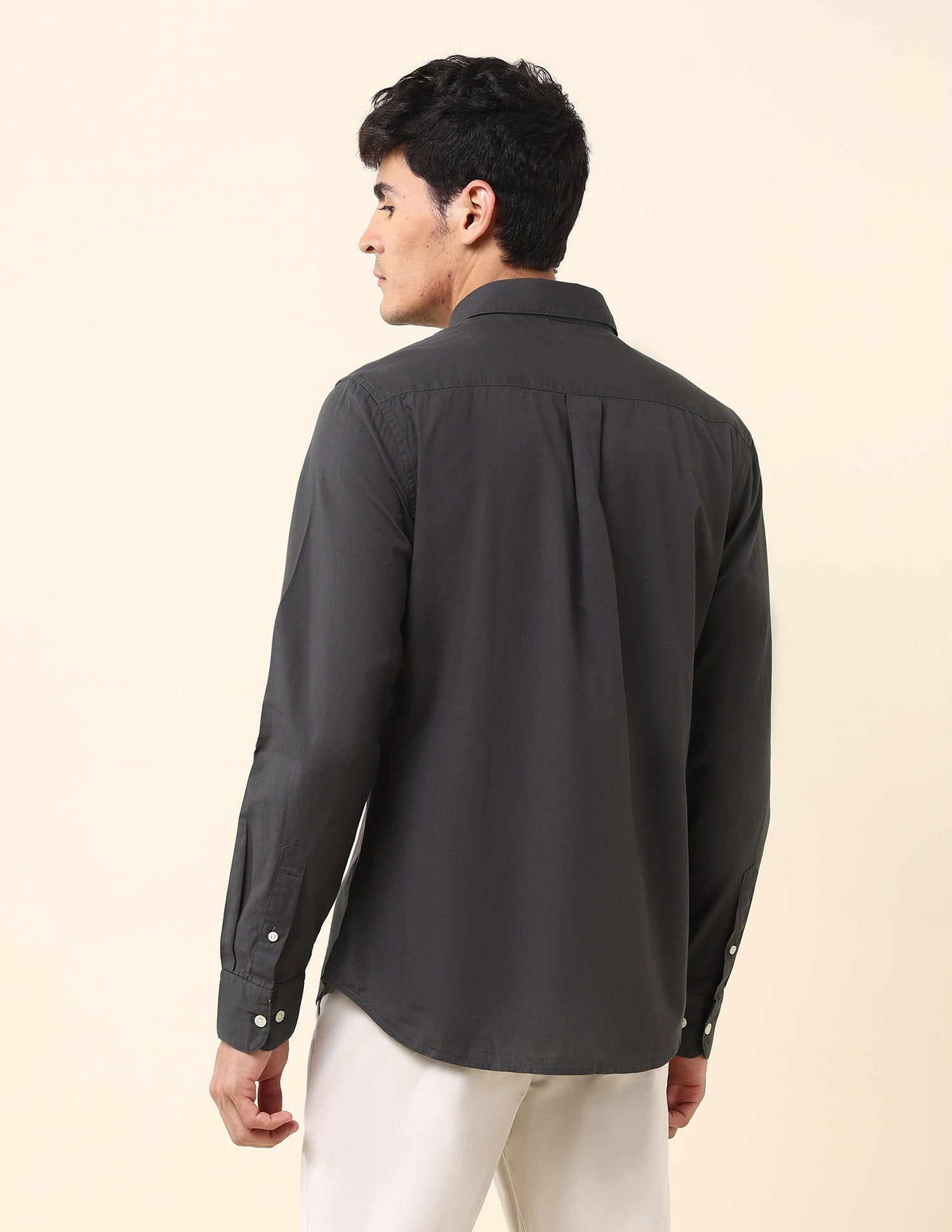 Twill Solid Tailored Fit Shirt Grey - U.S. Polo Assn. India | Large