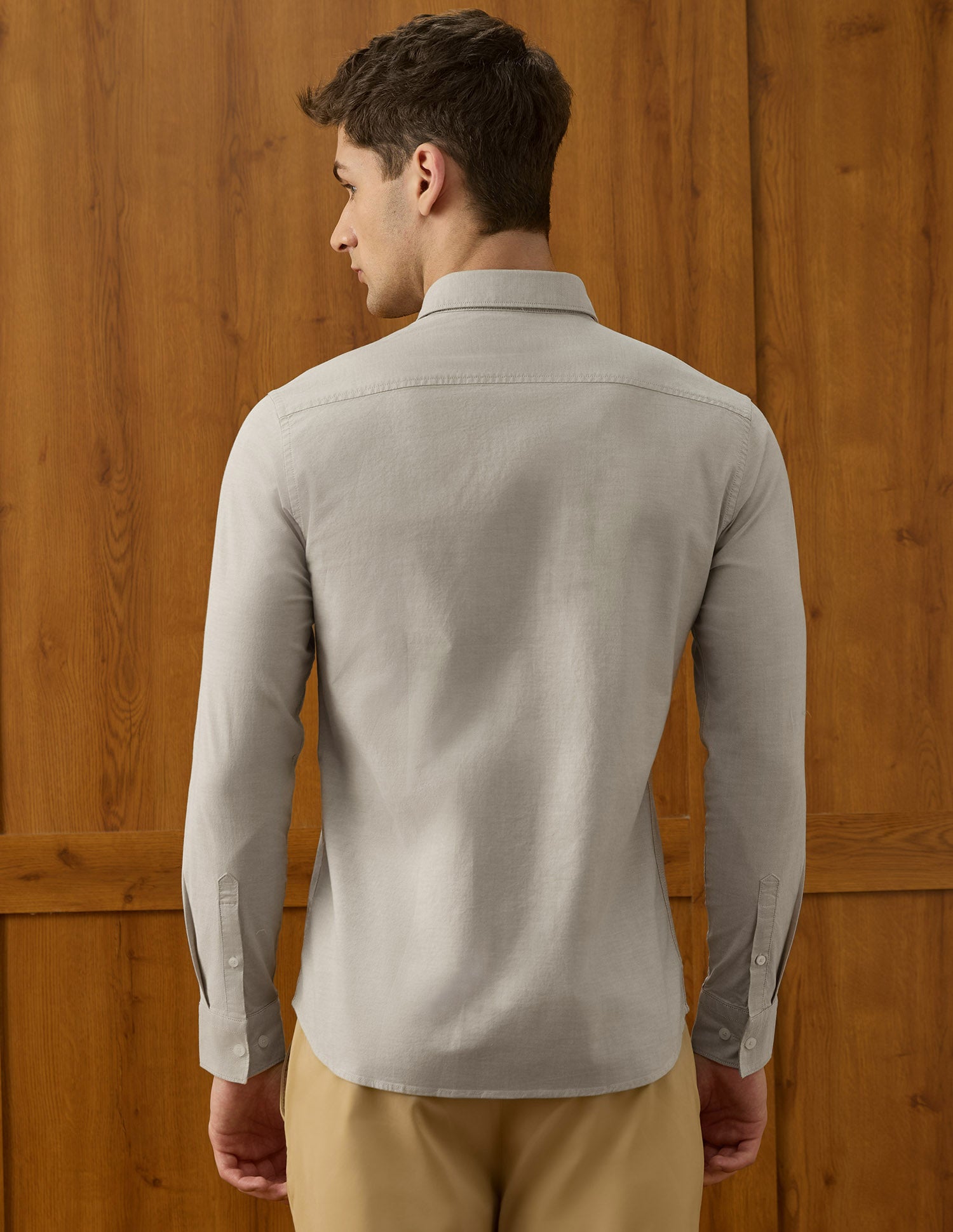 Tailored Fit Equestrian Aisle Theater Shirt Khaki - U.S. POLO ASSN. | Large