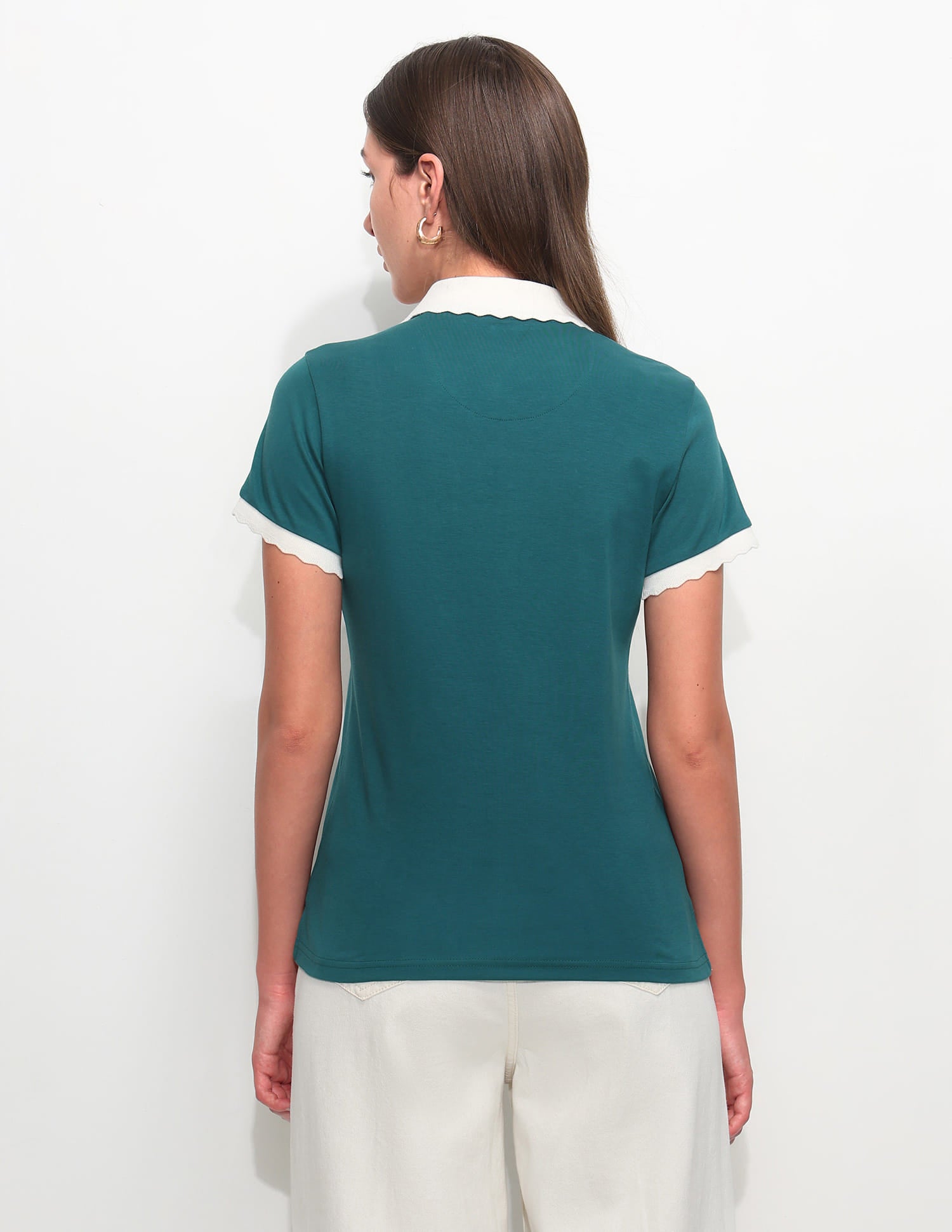 Regular Fit Solid Polo Shirt Green - U.S. Polo Assn. India | Large