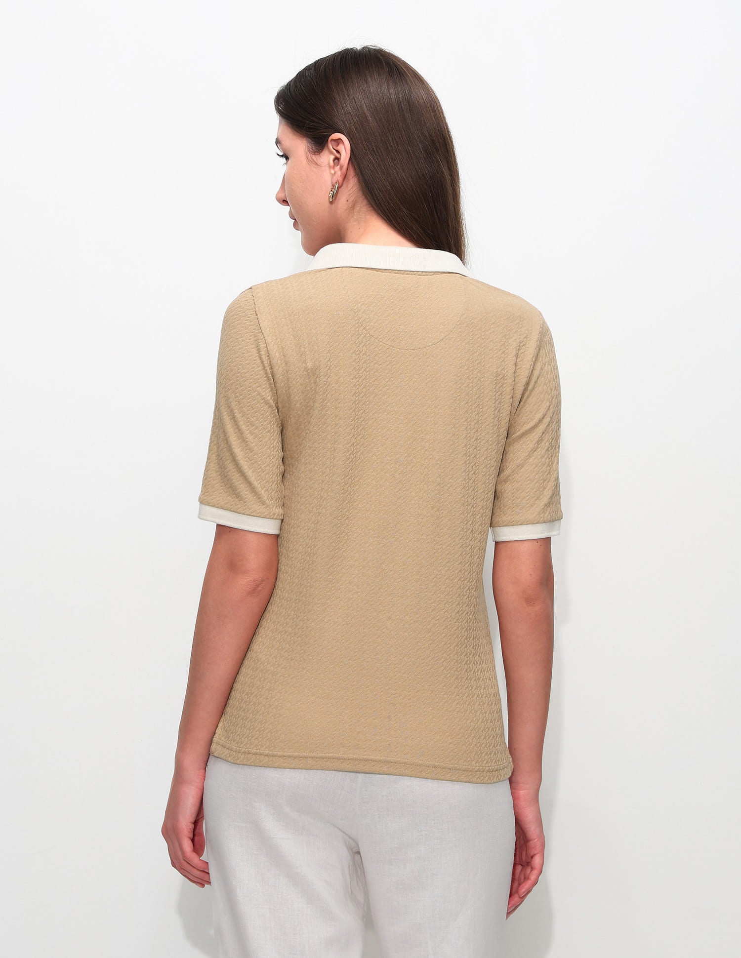 Regular Fit Textured Polo Shirt Light Brown - U.S. Polo Assn. India | Large