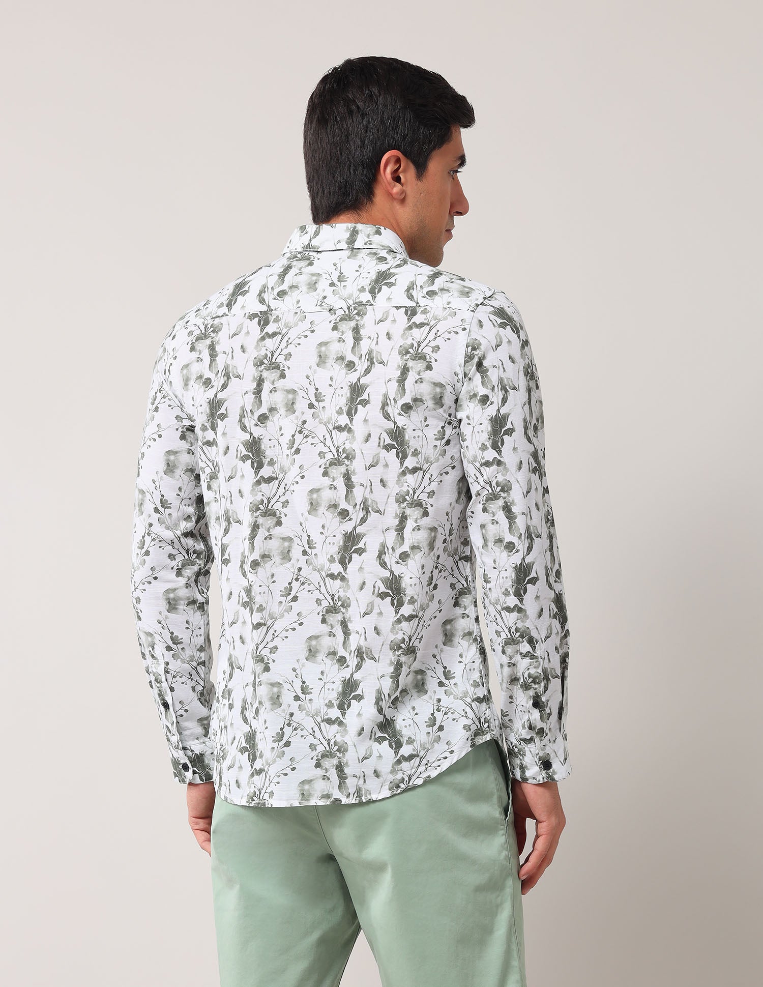 Regular Fit Floral Printed Shirt Olive - U.S. POLO ASSN. | Large