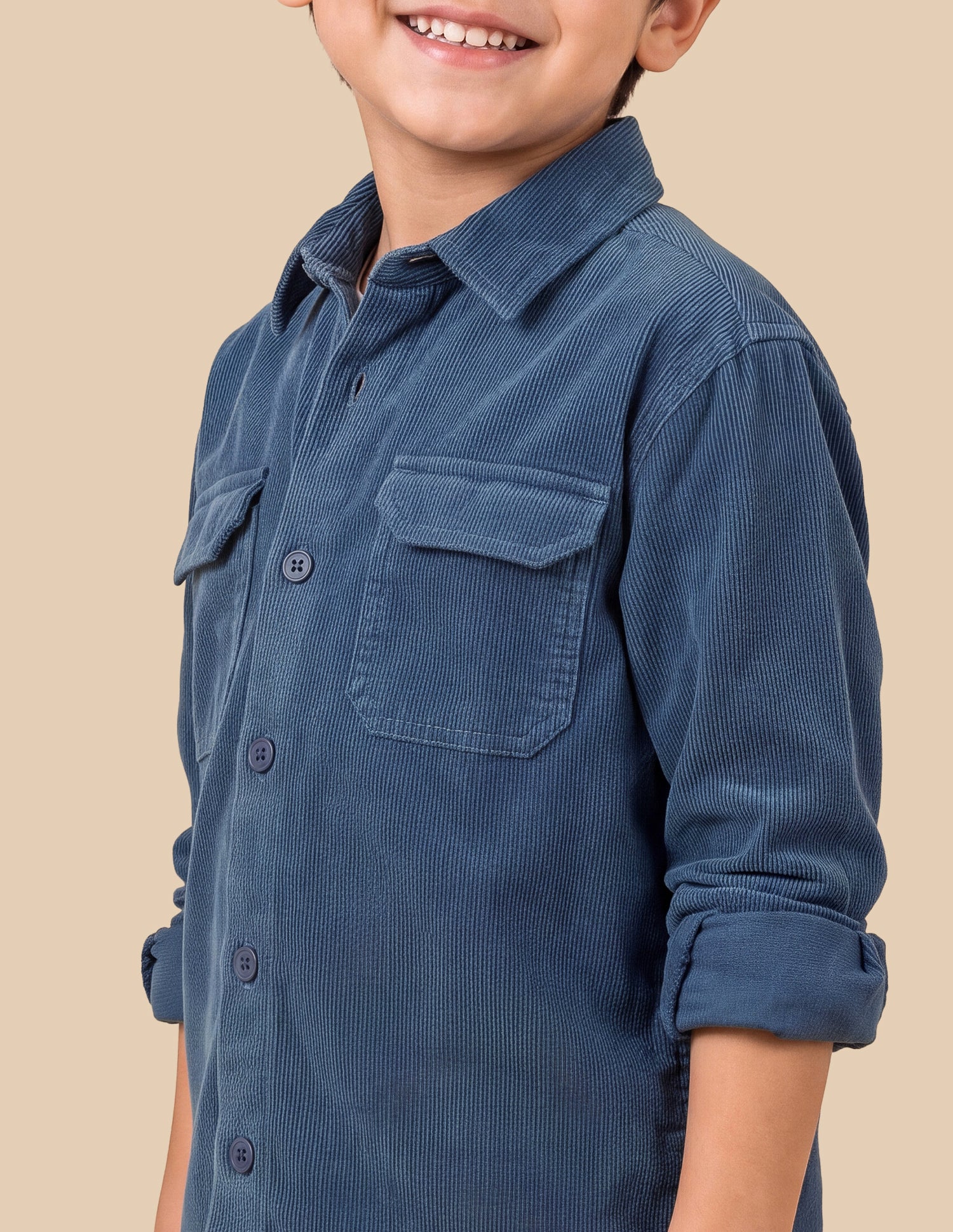 Boxy Fit Corduroy Shirt Indigo - U.S. Polo Assn. India | Large