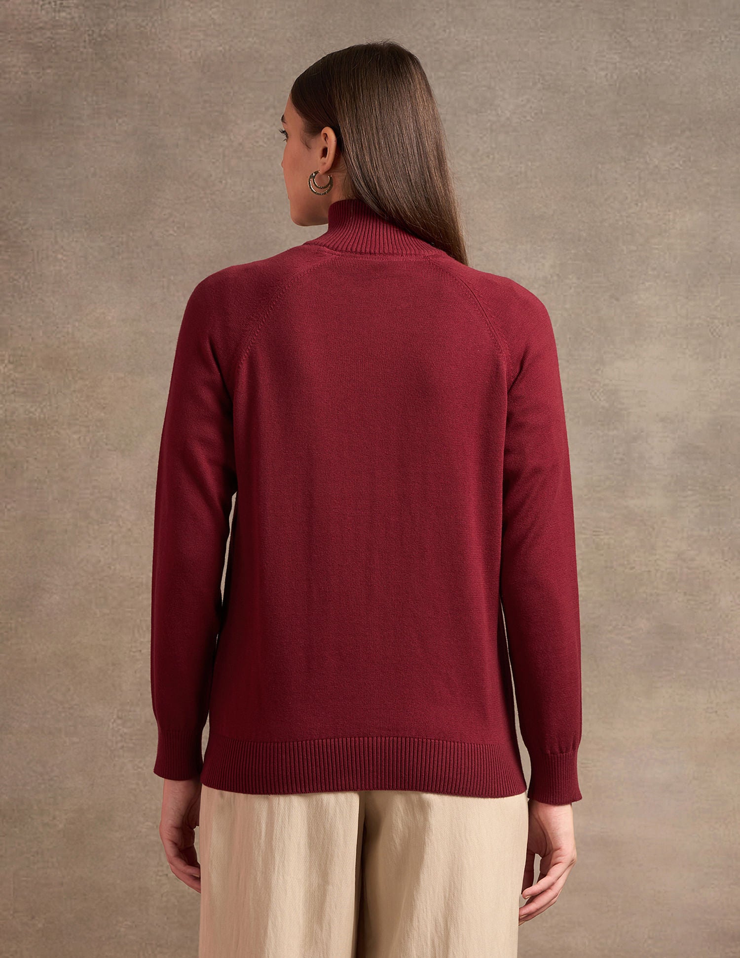 Crest Logo Full Zipper Sweater Red - U.S. POLO ASSN. | Large