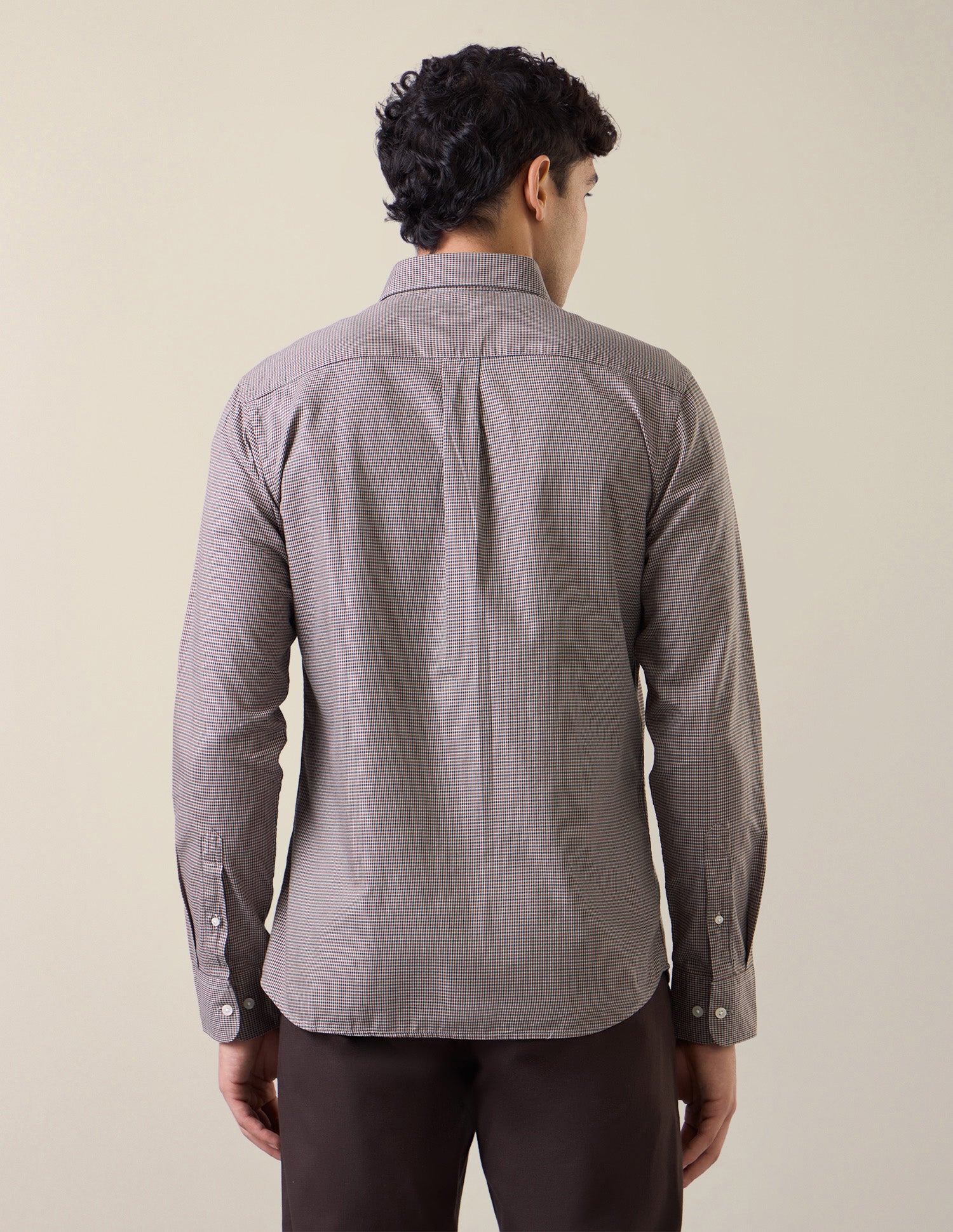 Micro Checked Twill Shirt Rust - U.S. Polo Assn. India | Large