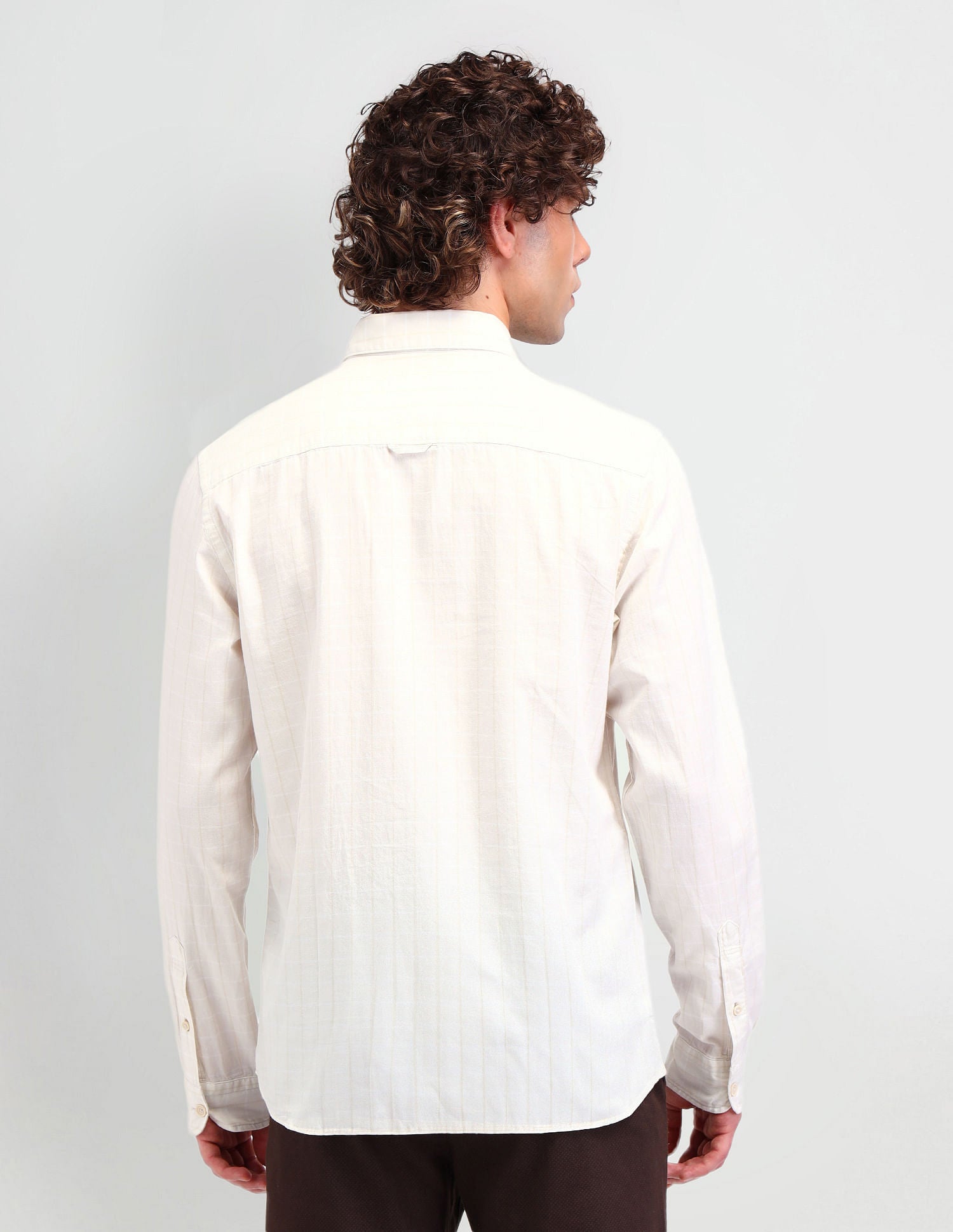 Slim Fit Button Down Shirt Ivory - U.S. Polo Assn. India | Large
